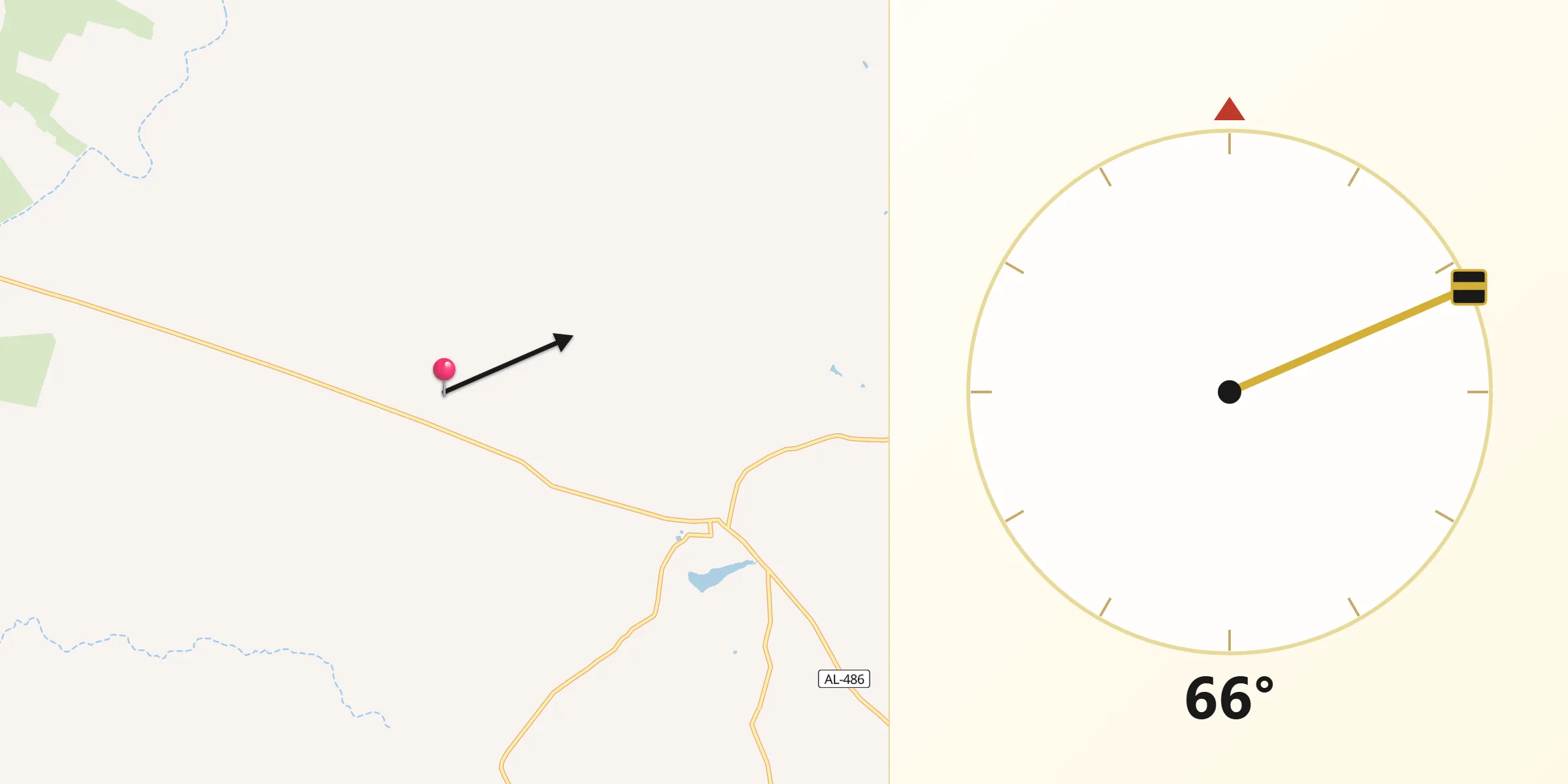 Direção da Qibla a partir de Craíbas
