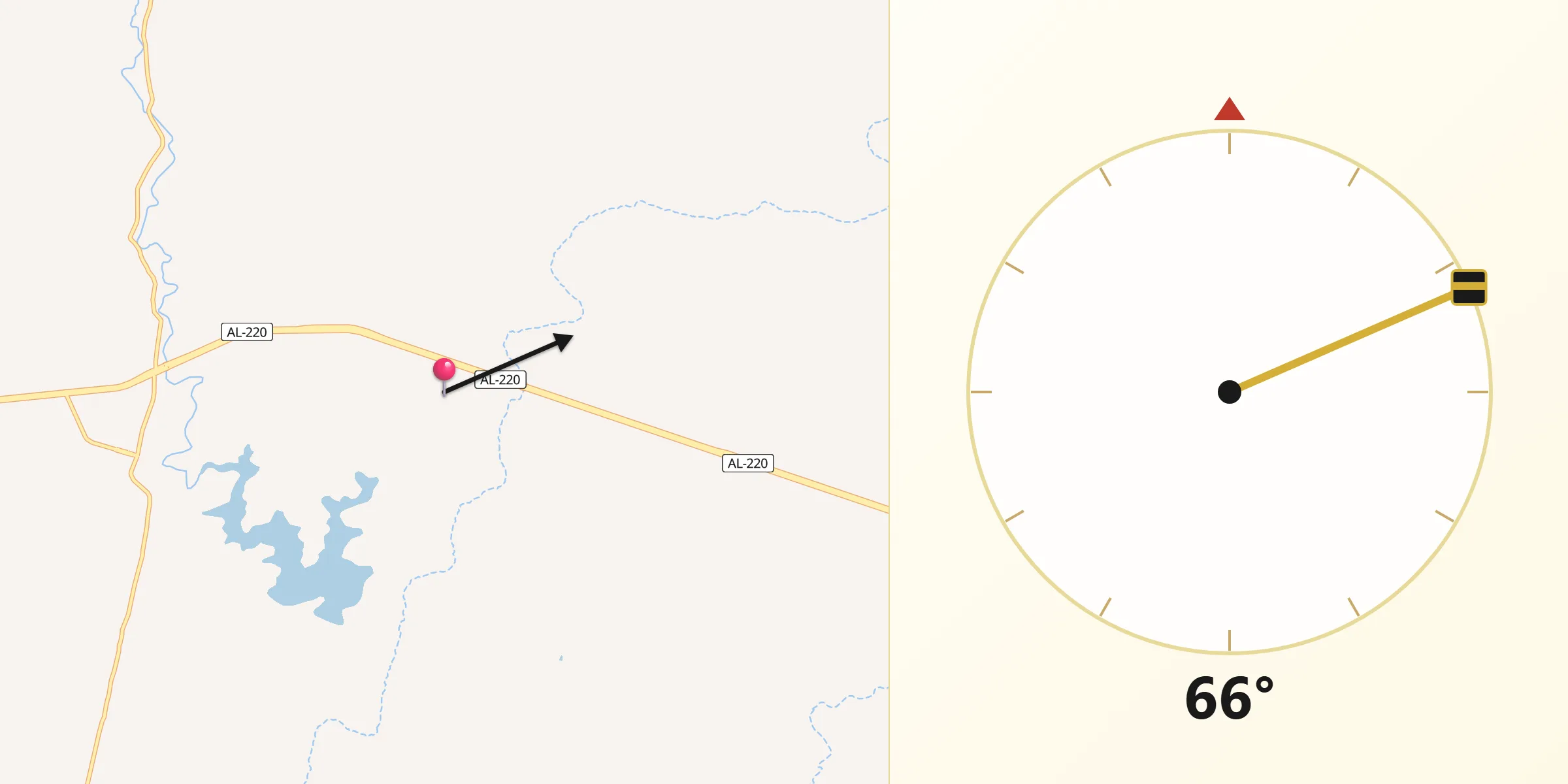 Direção da Qibla a partir de Jaramataia