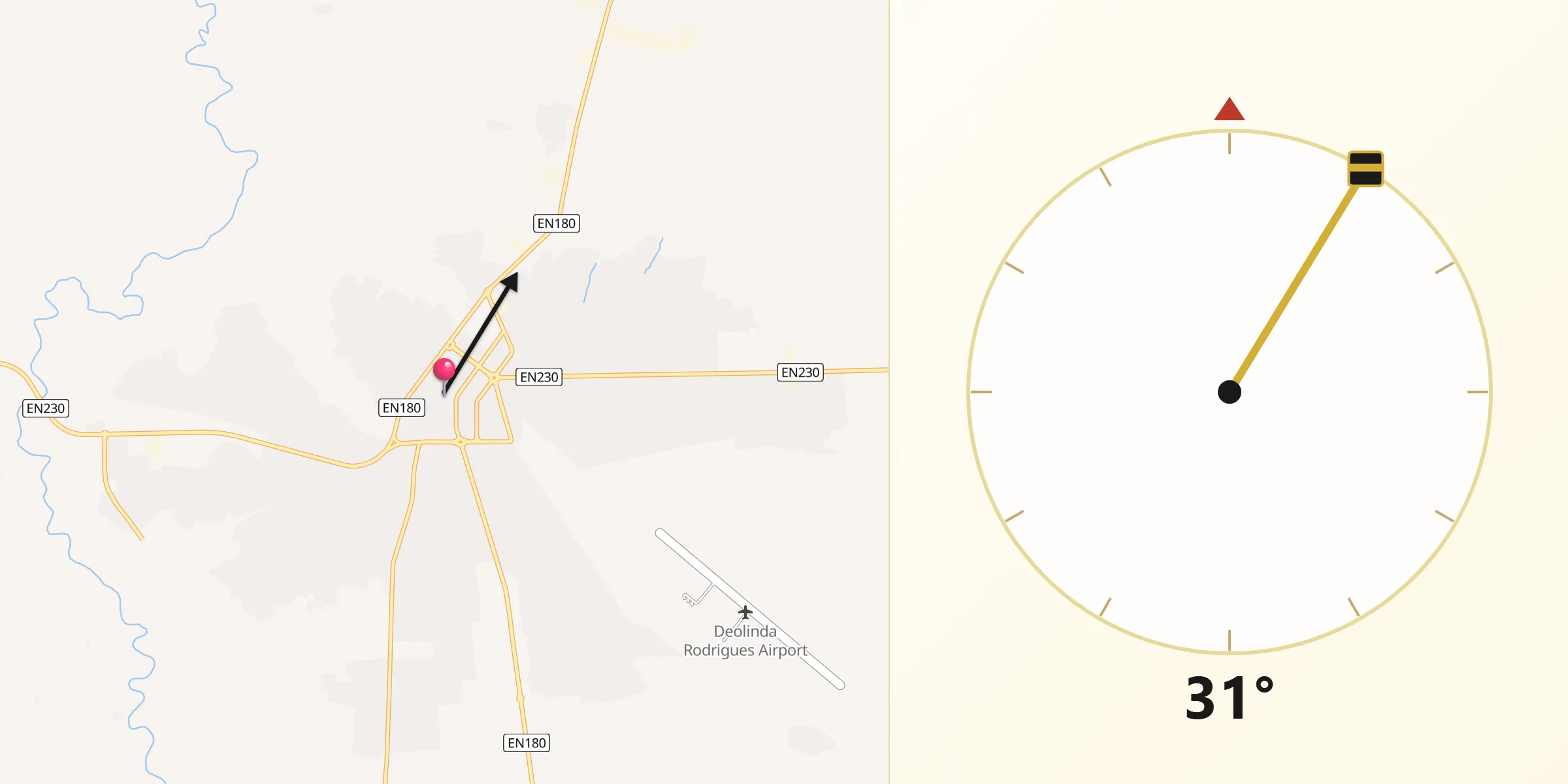 Direção da Qibla a partir de Saurimo