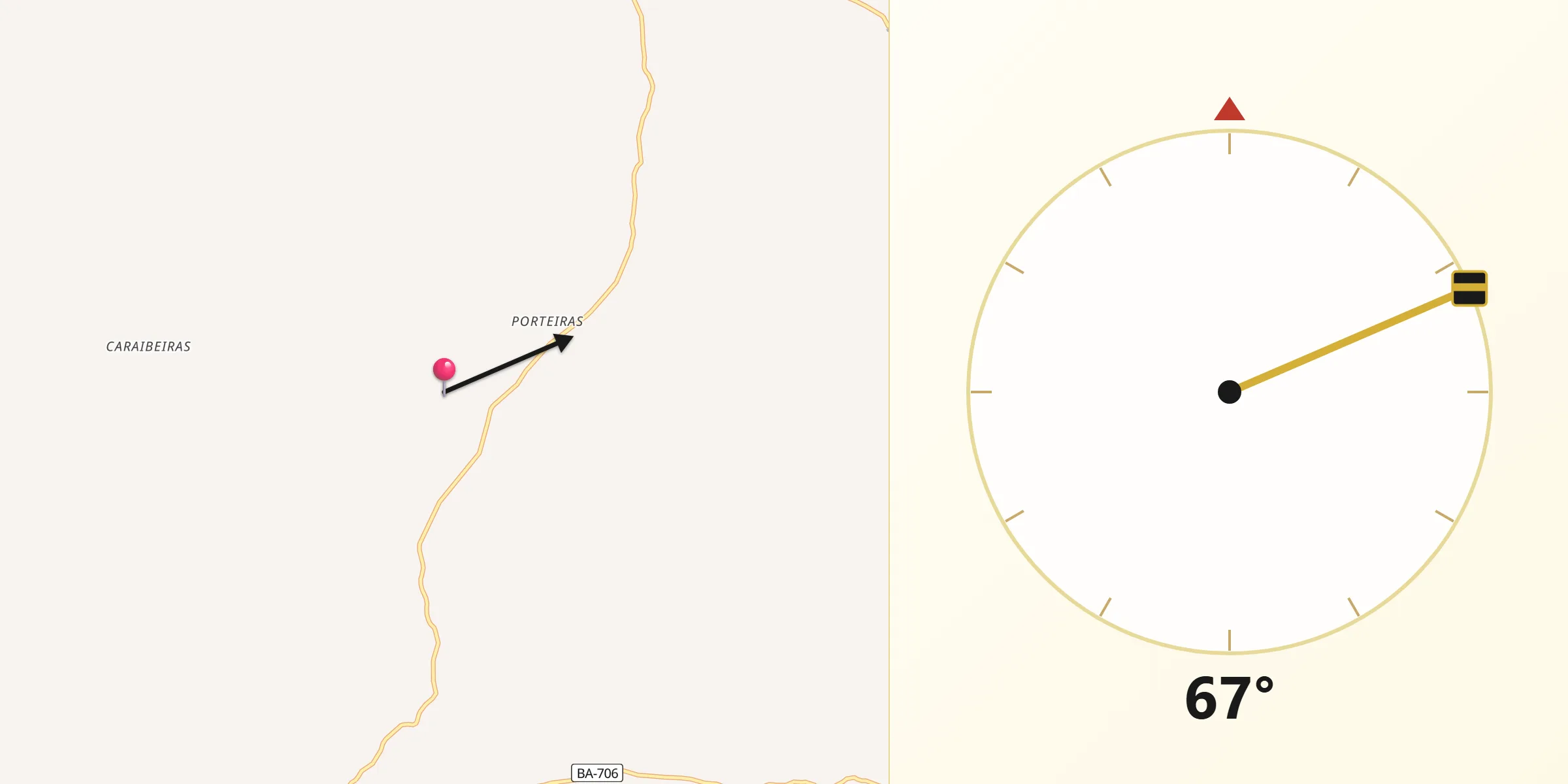 Direção da Qibla a partir de Santa Brígida