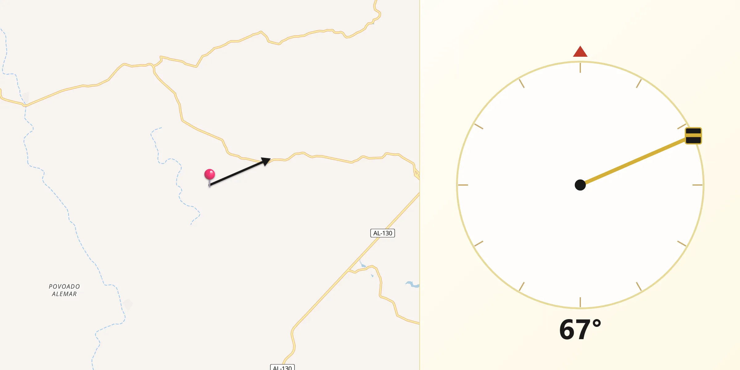Direção da Qibla a partir de Pão de Açúcar