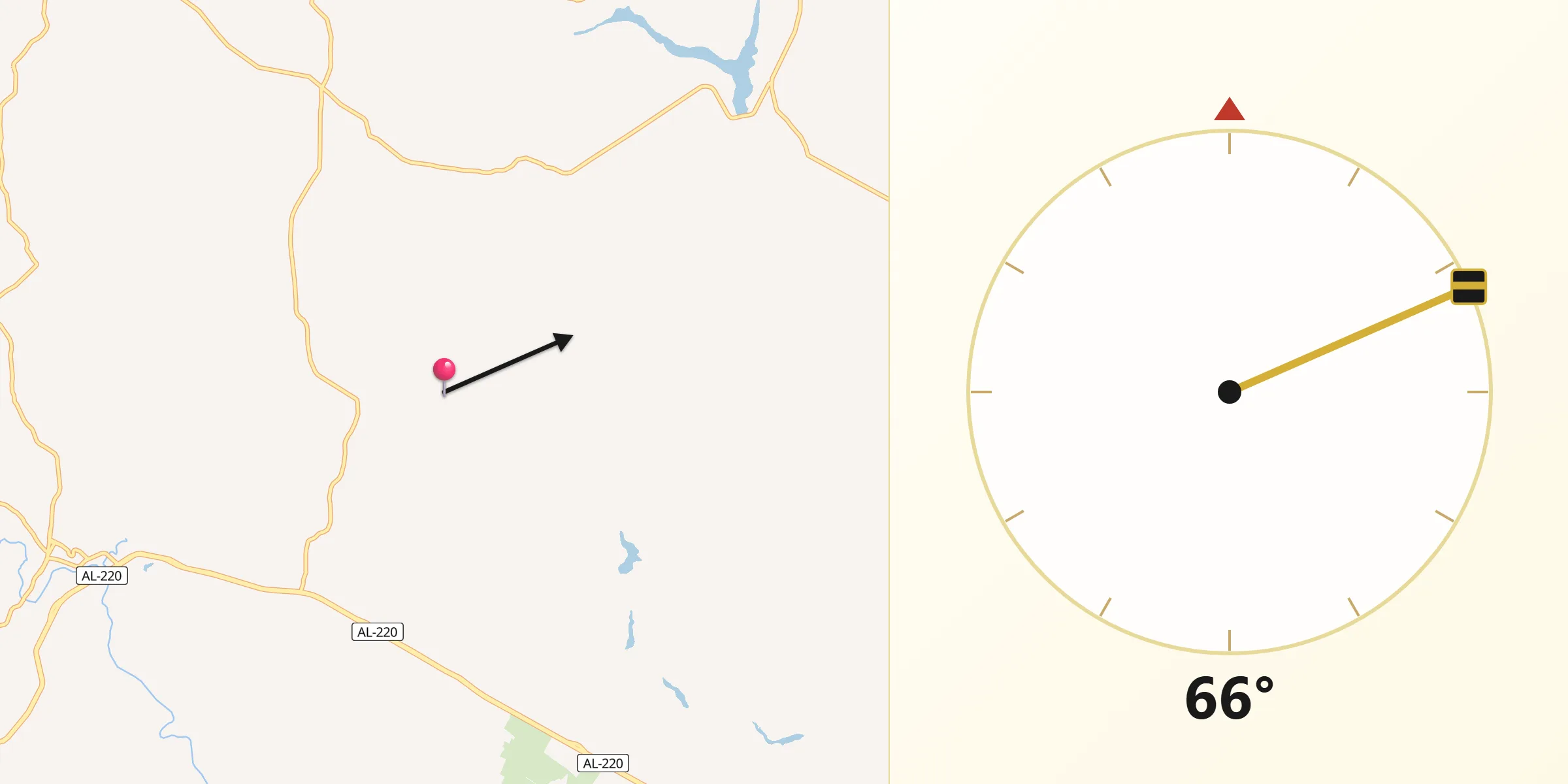 Direção da Qibla a partir de Cajueiro
