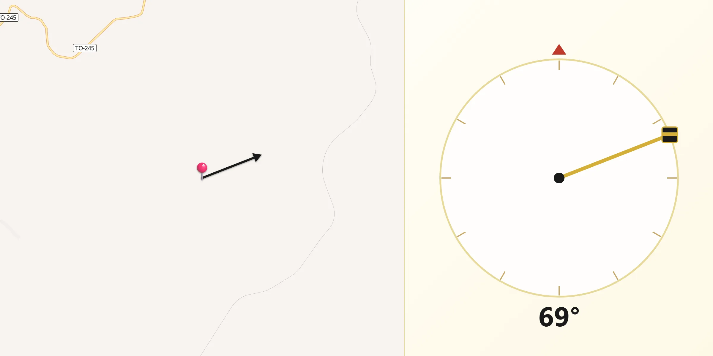 Direção da Qibla a partir de Miracema do Tocantins
