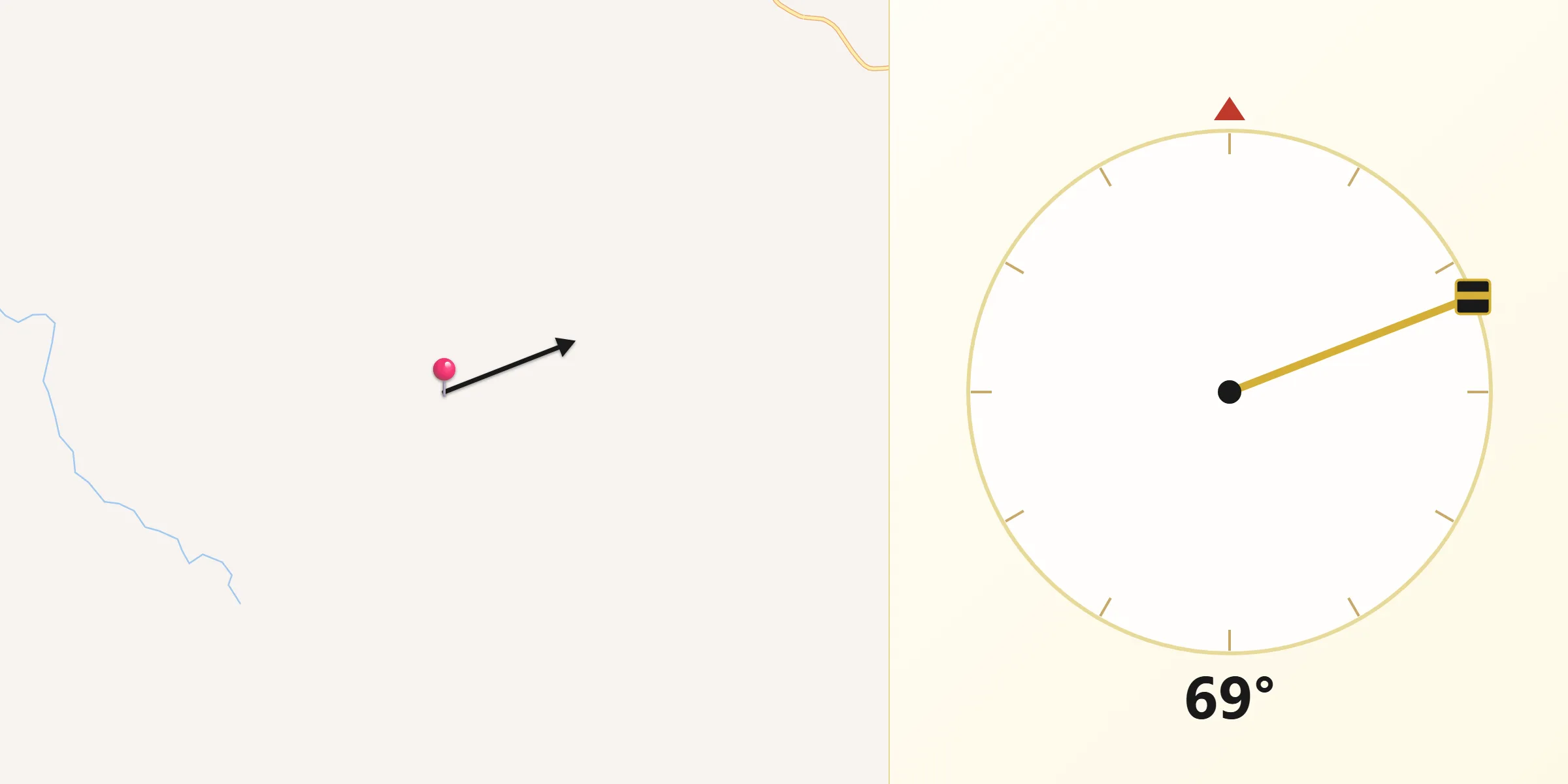Direção da Qibla a partir de Barrolândia