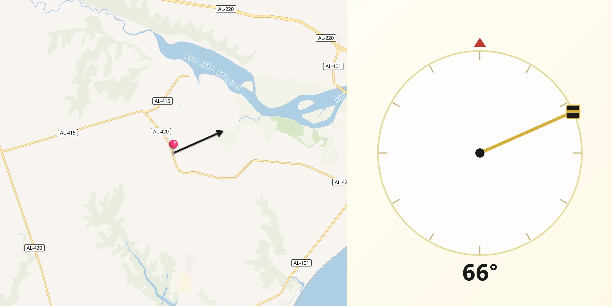 Direção da Qibla a partir de Roteiro