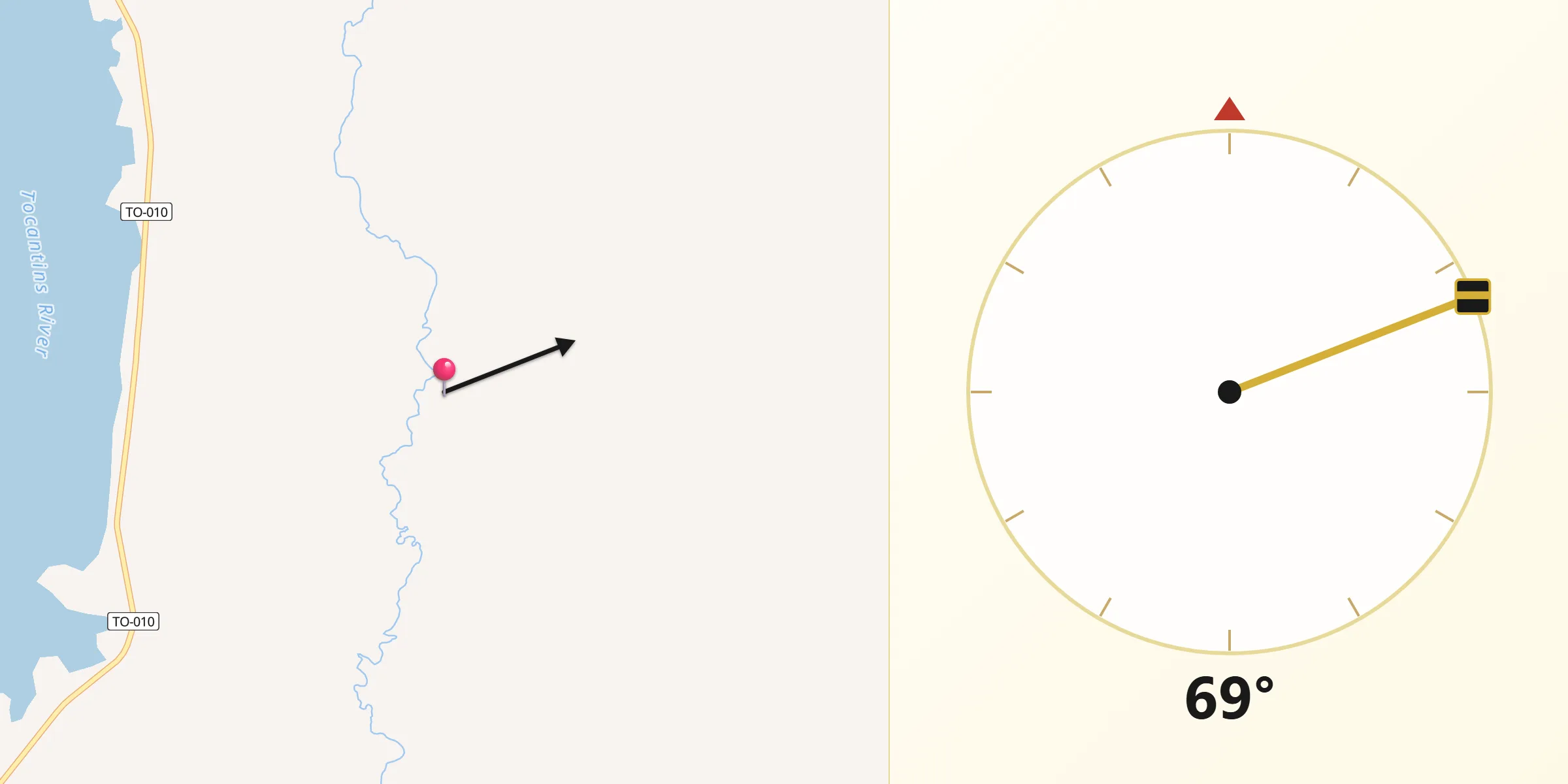 Direção da Qibla a partir de Lajeado