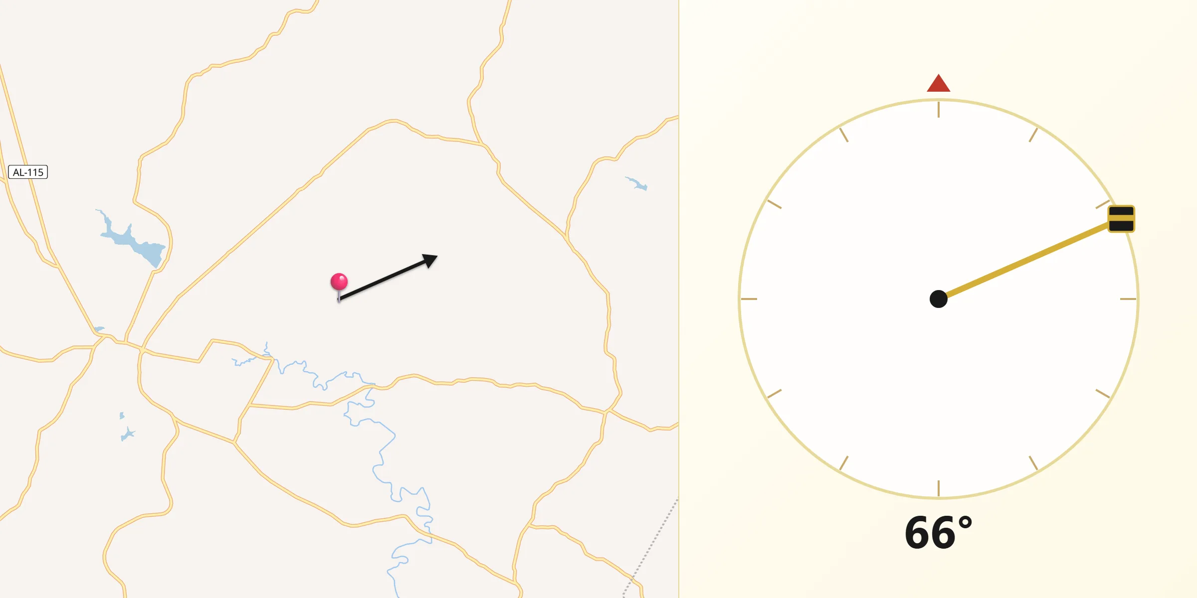 Qibla-Richtung von Campo Grande