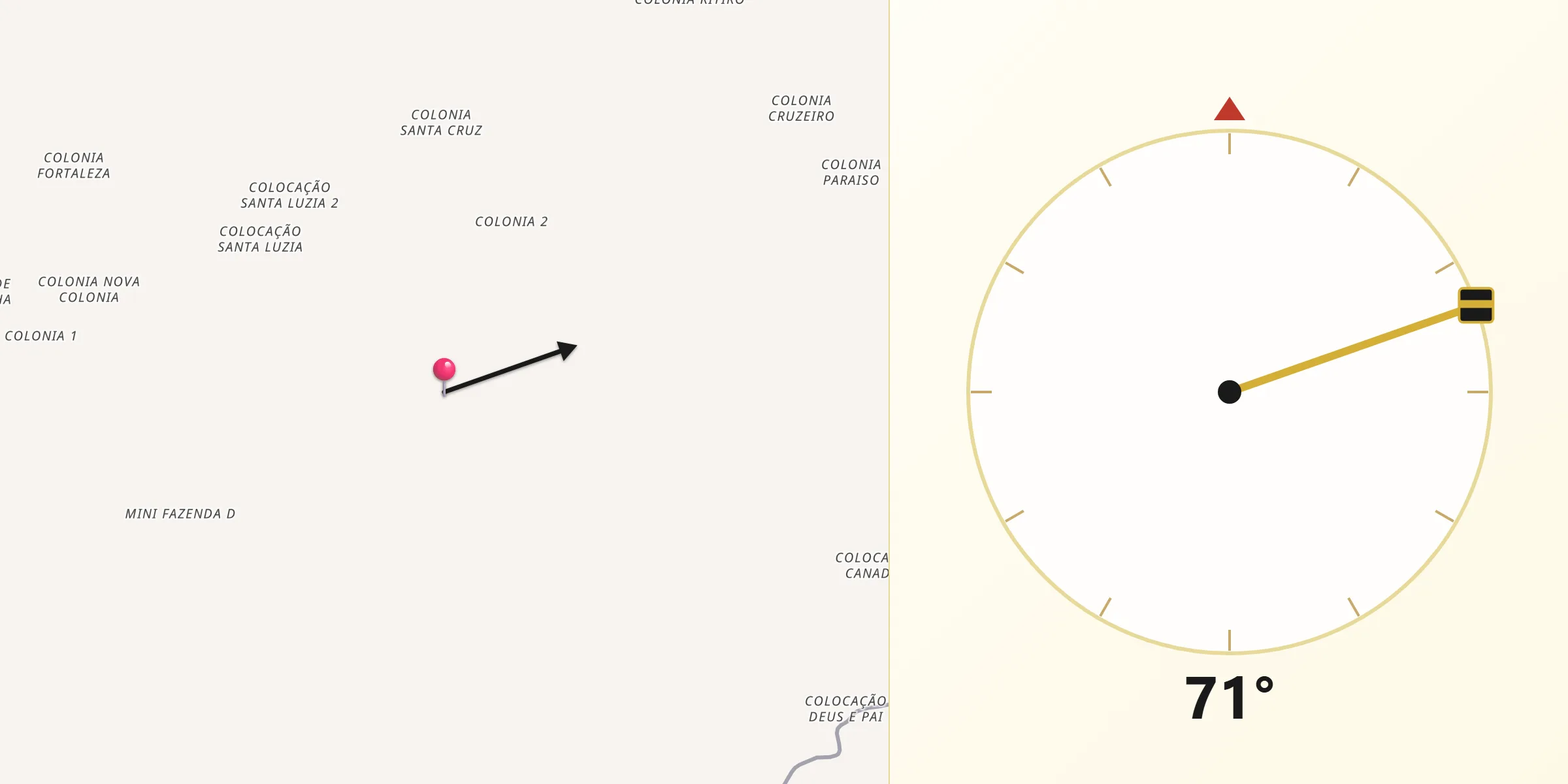 Direção da Qibla a partir de Acrelândia