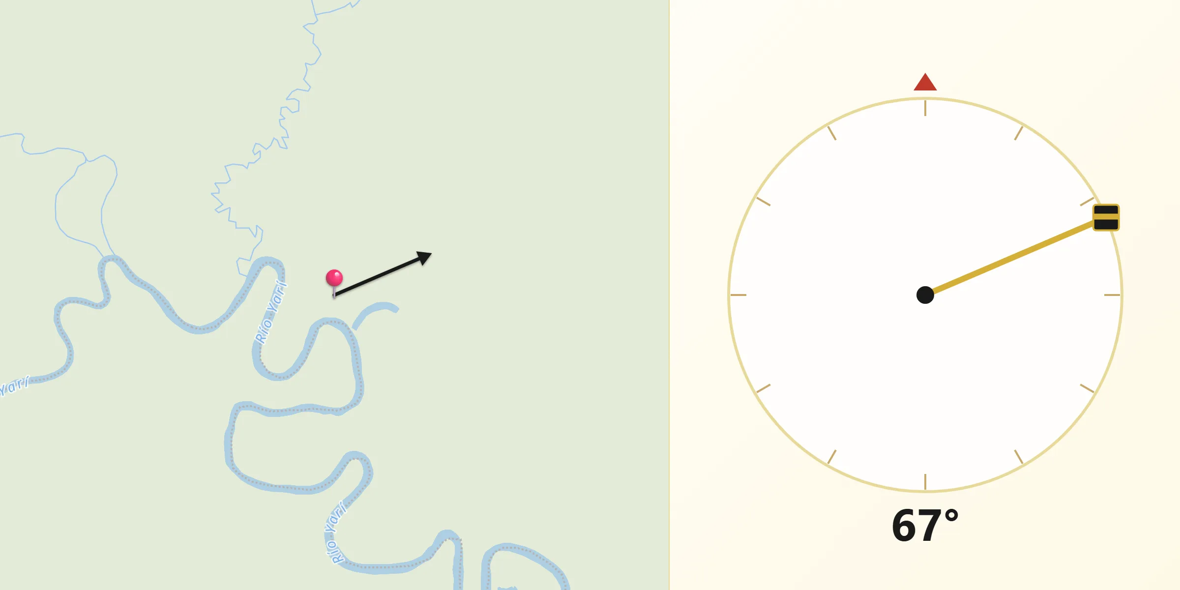 Dirección de la Qibla desde Solano