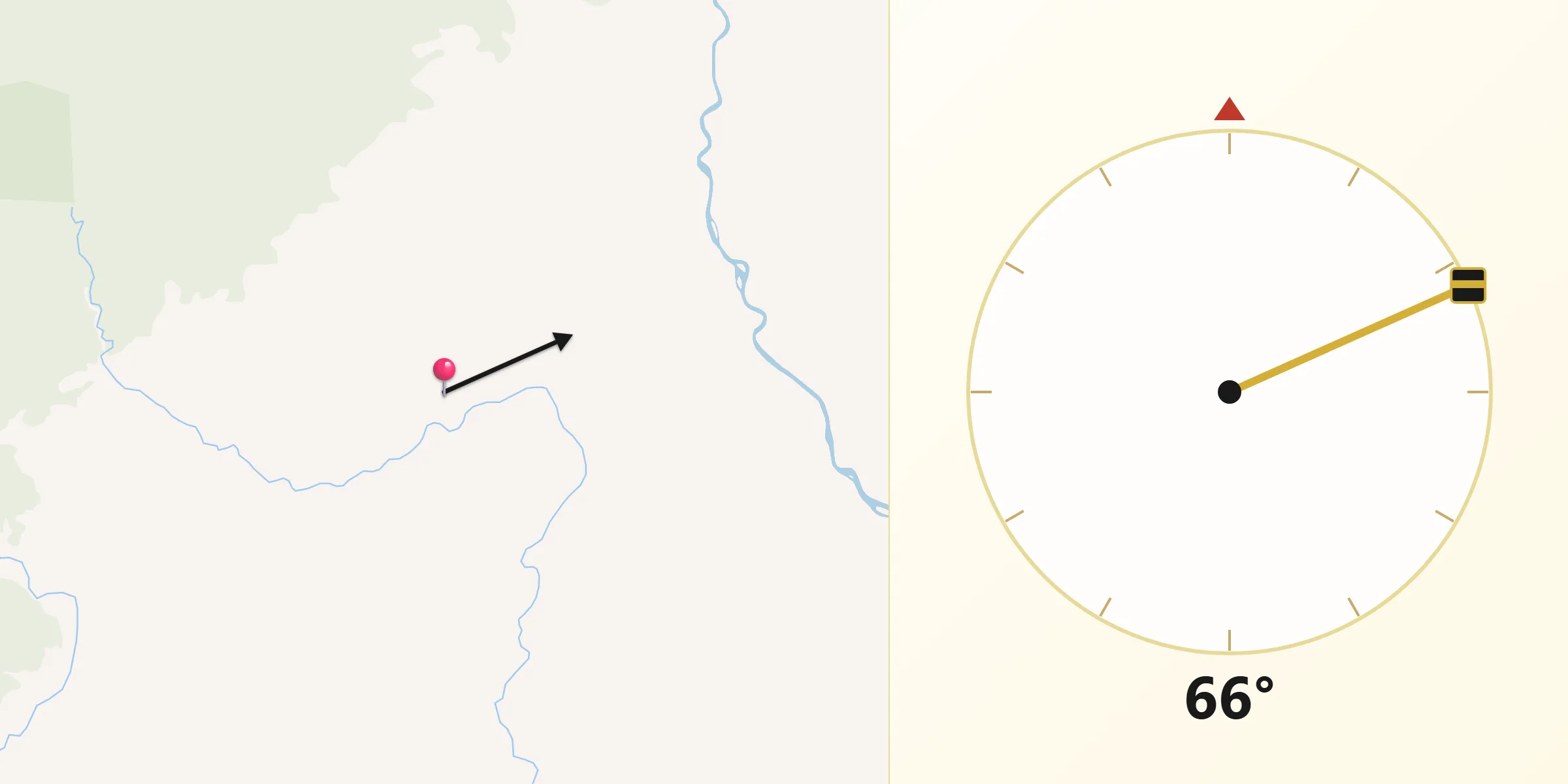 Dirección de la Qibla desde Villagarzón