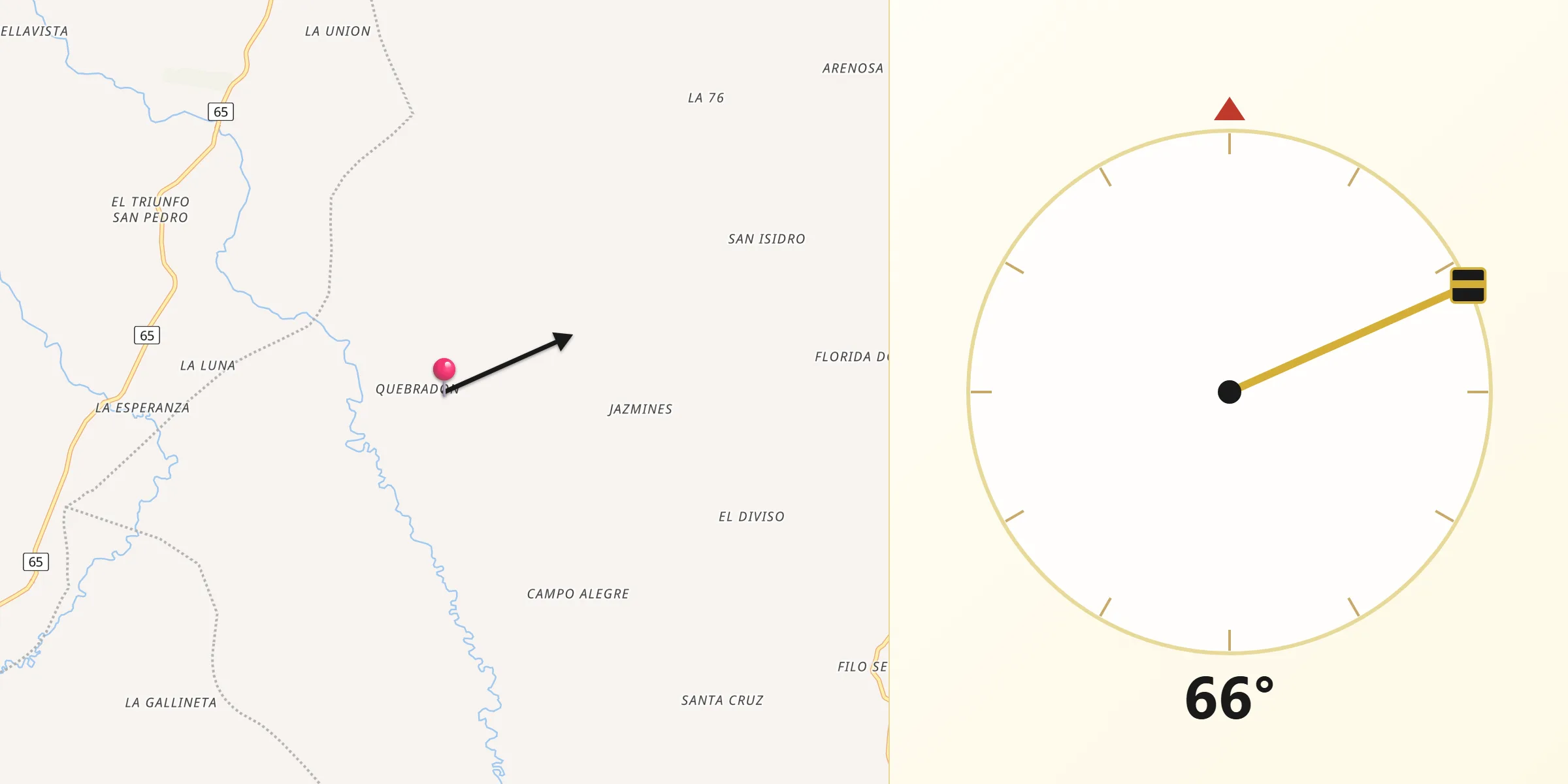 Dirección de la Qibla desde Albania