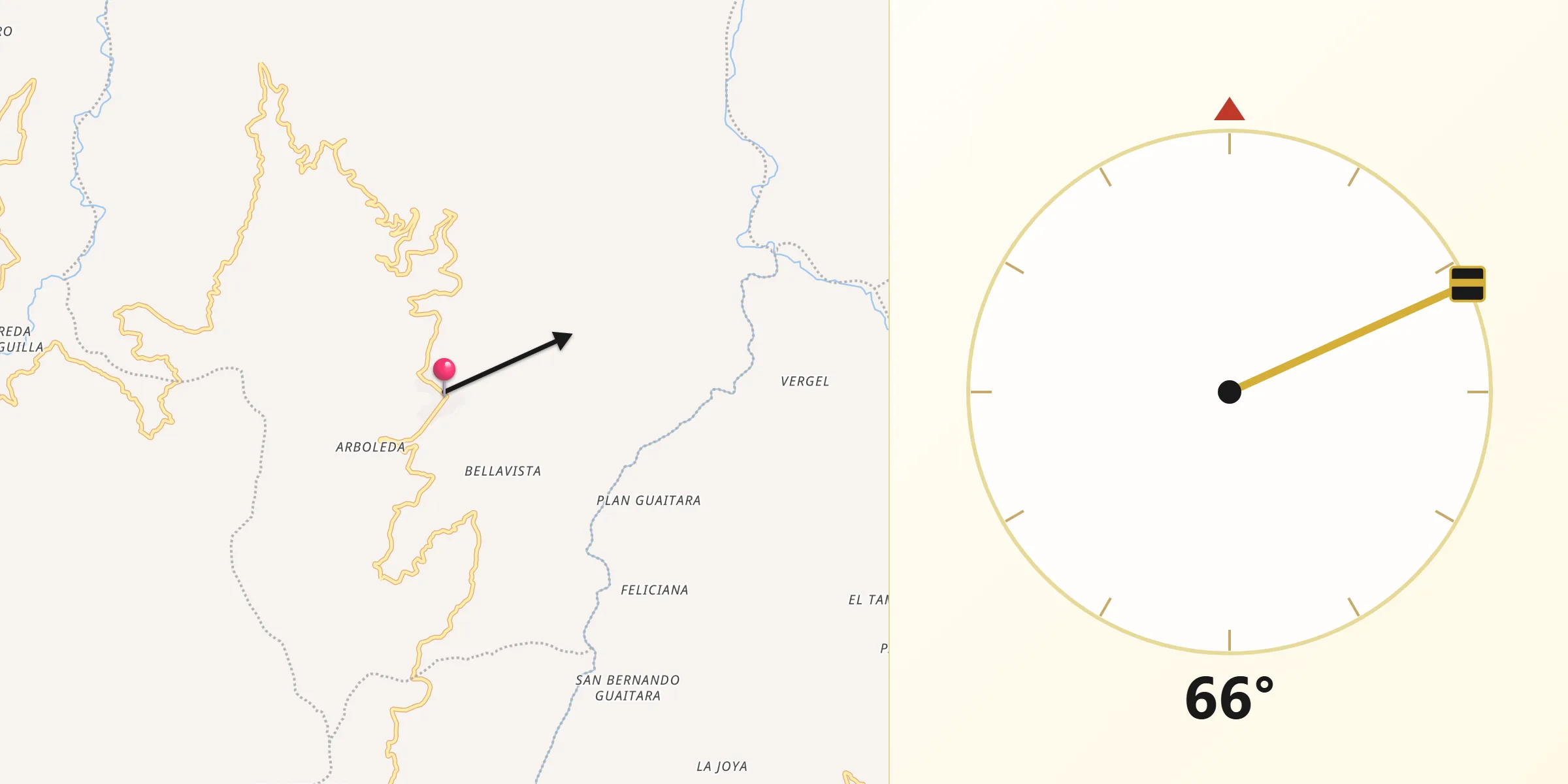 Dirección de la Qibla desde Linares