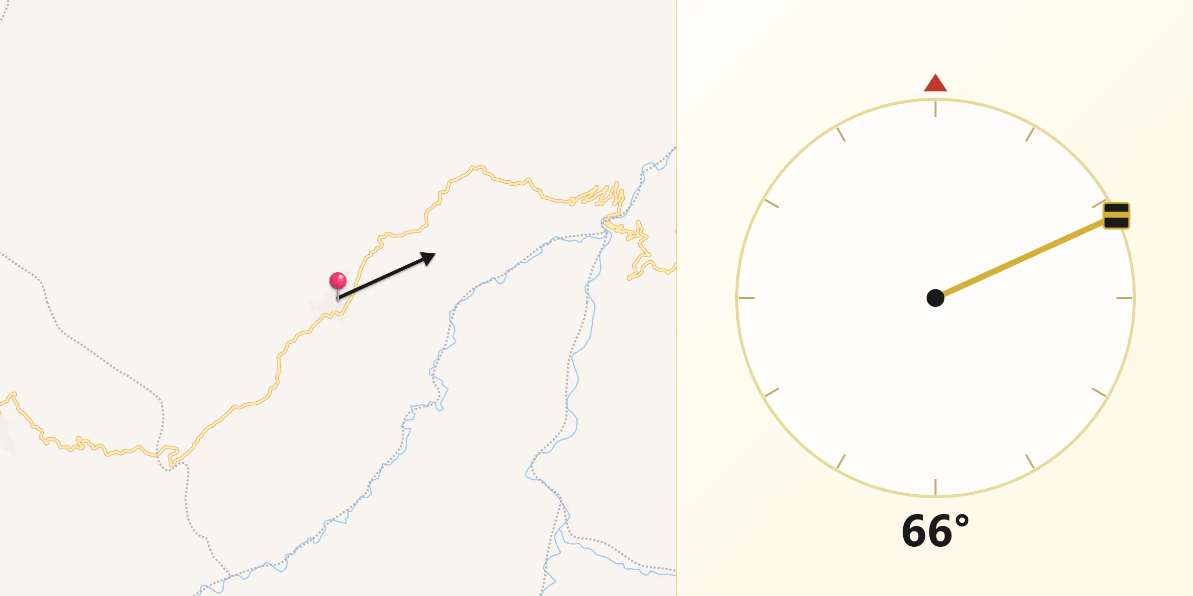 Dirección de la Qibla desde Los Andes