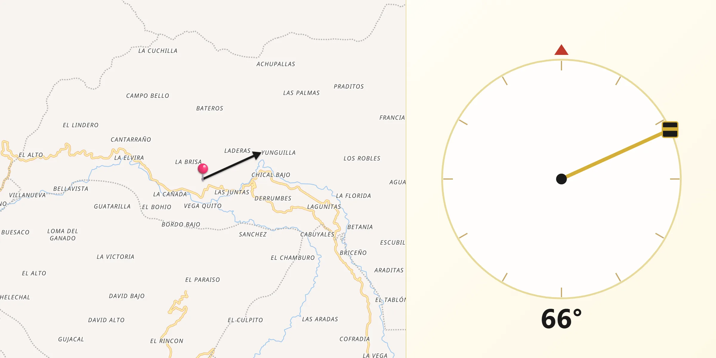 Dirección de la Qibla desde San Pablo
