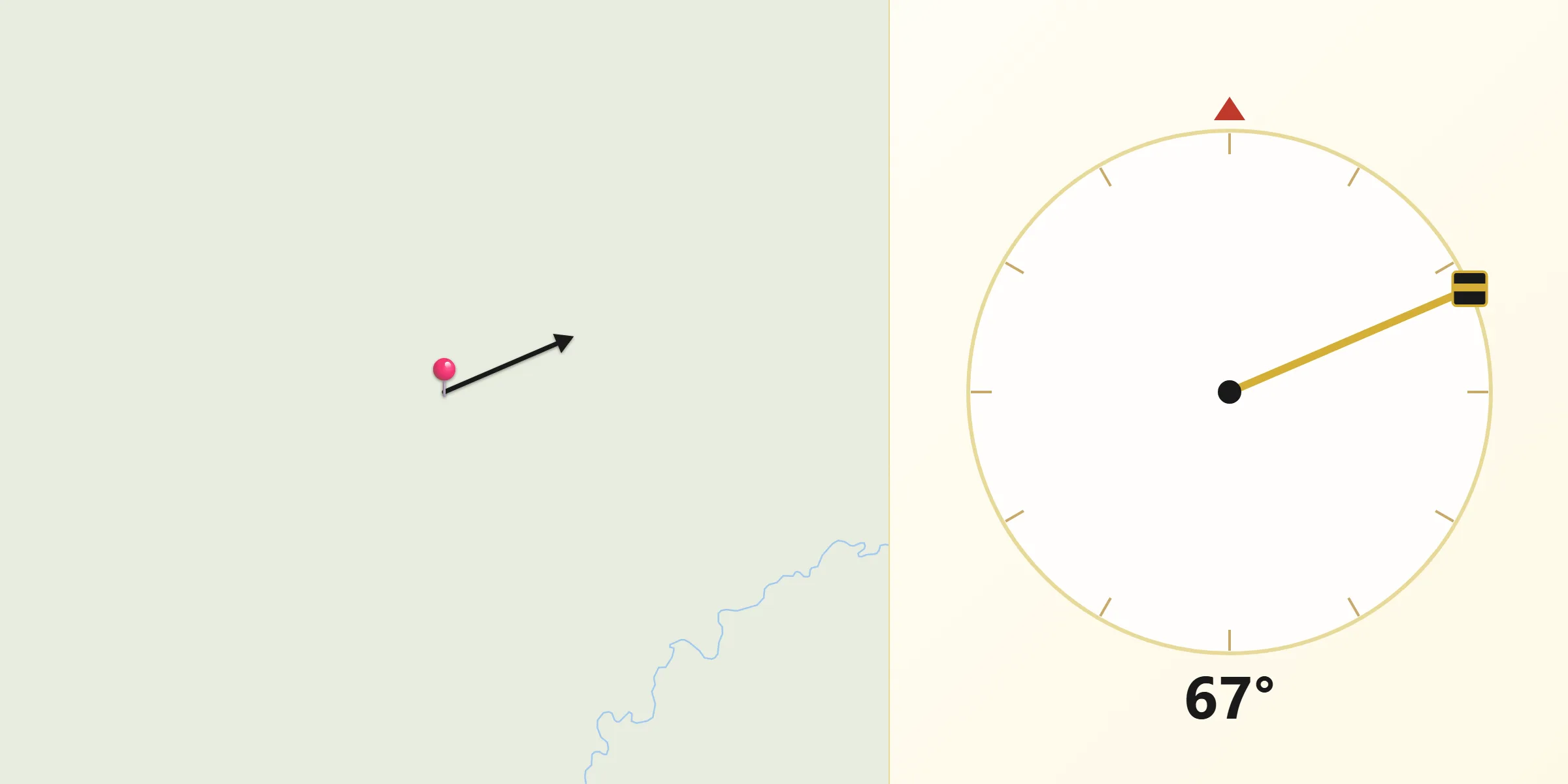 Dirección de la Qibla desde Papunaua