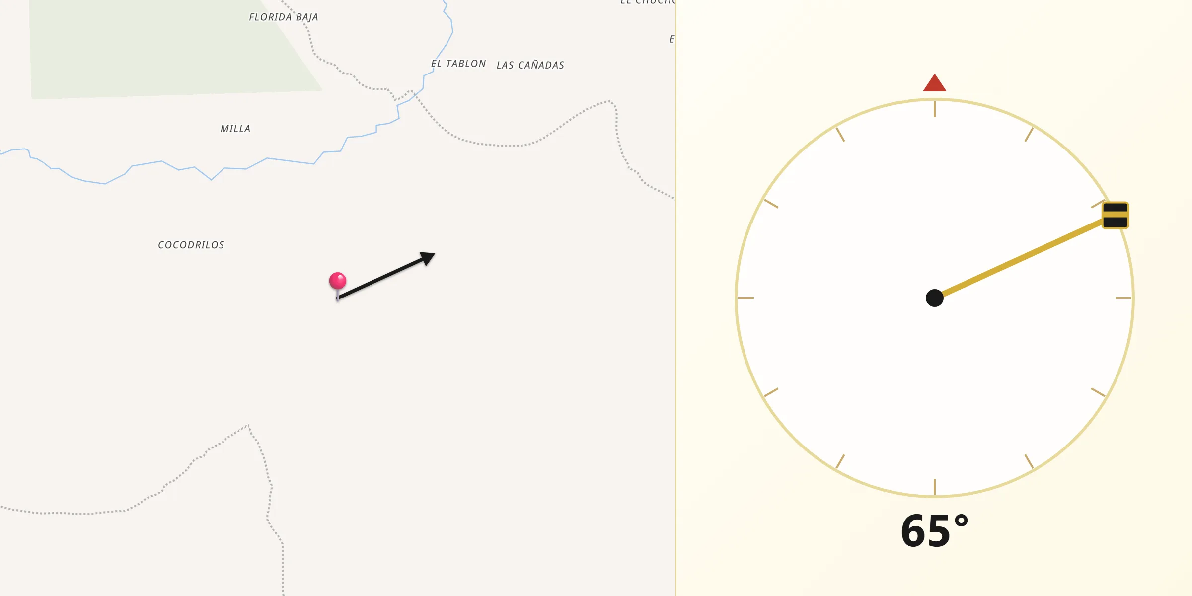Dirección de la Qibla desde El Rosario