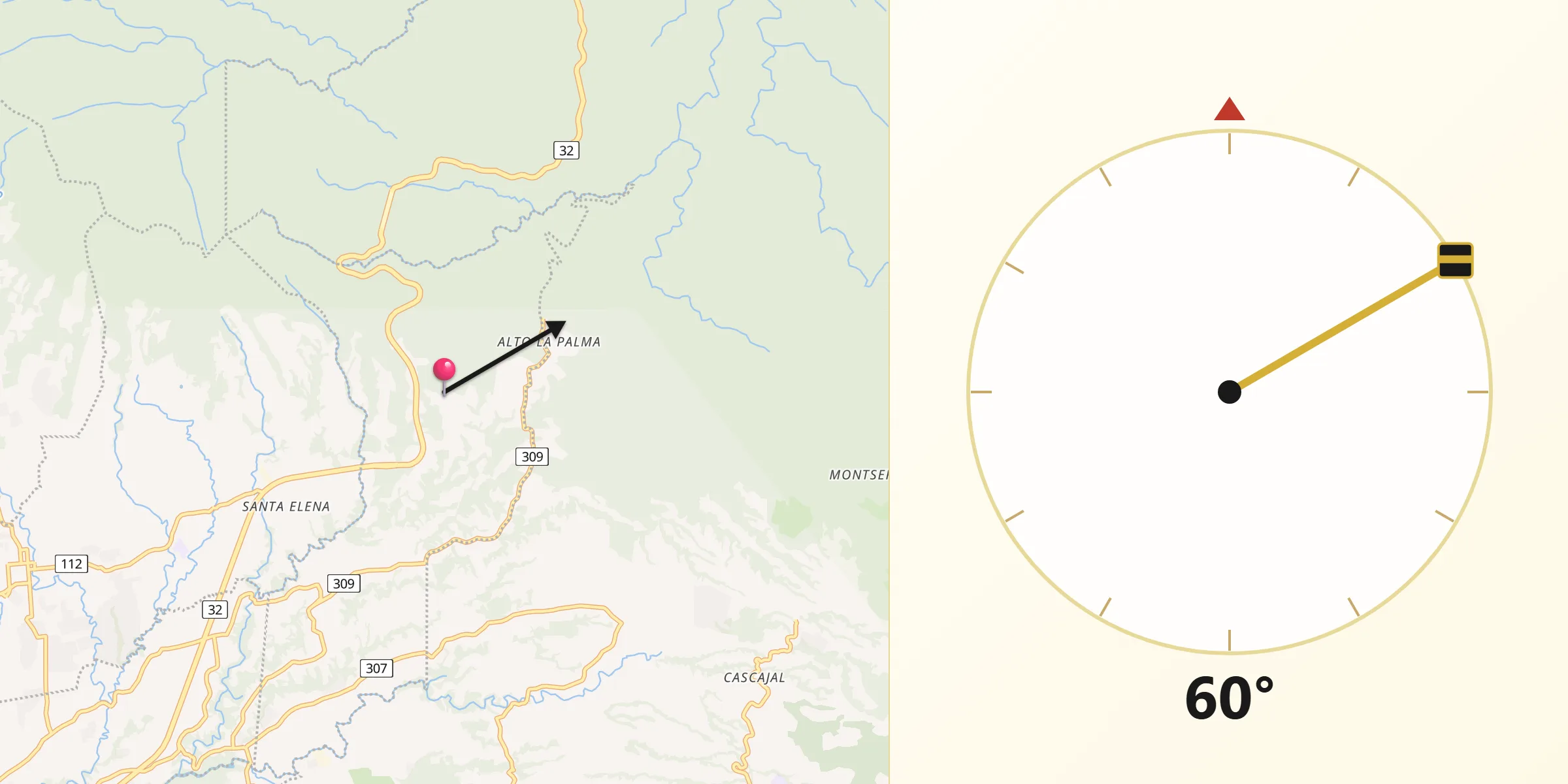 Dirección de la Qibla desde Moravia
