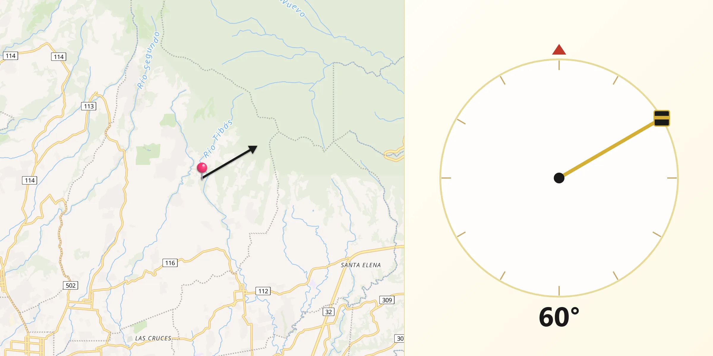 Dirección de la Qibla desde San Rafael
