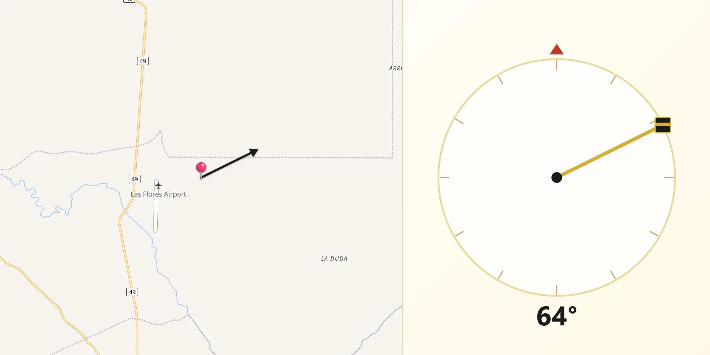 Dirección de la Qibla desde La Paz
