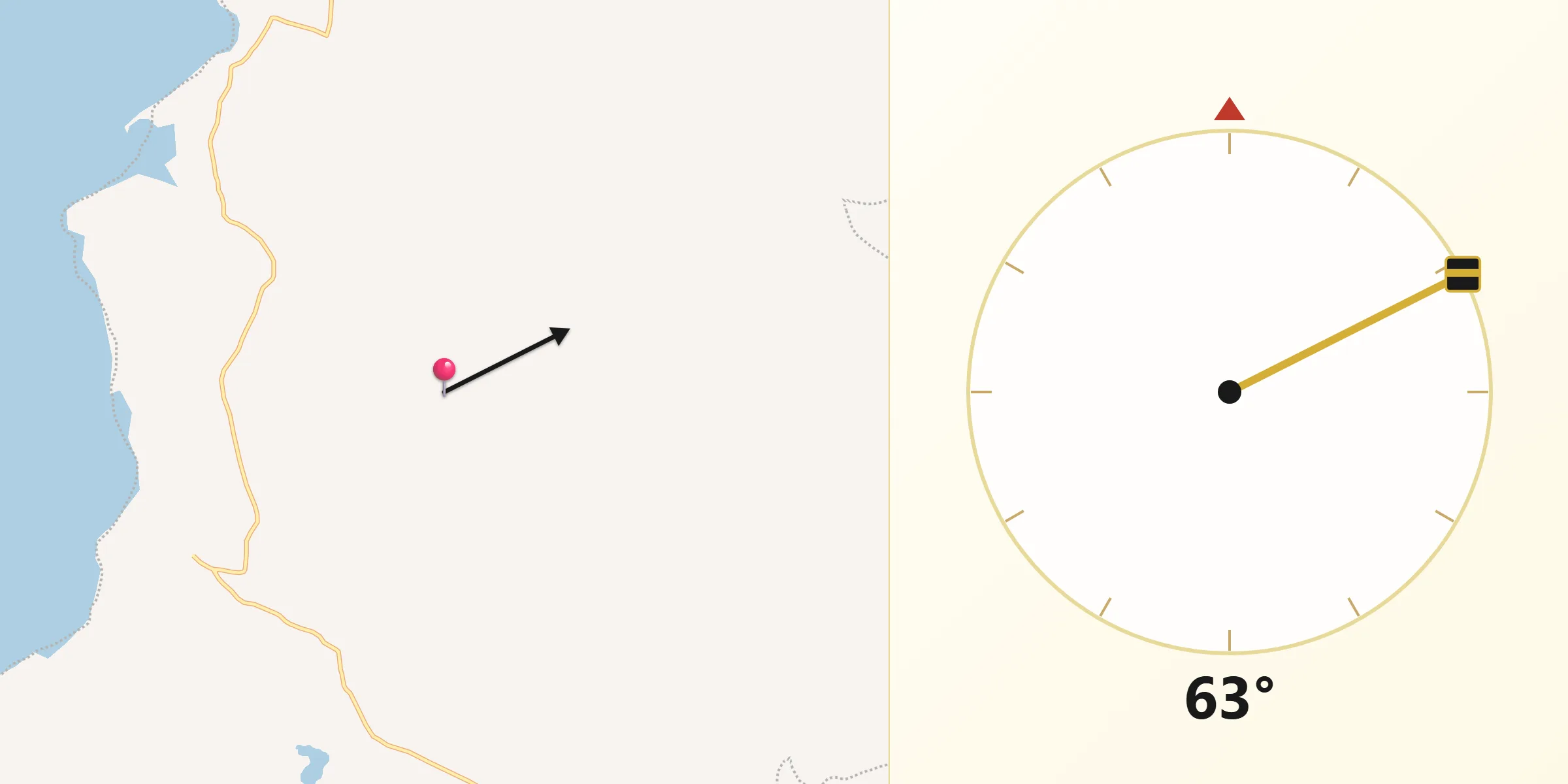 Dirección de la Qibla desde Zapayán