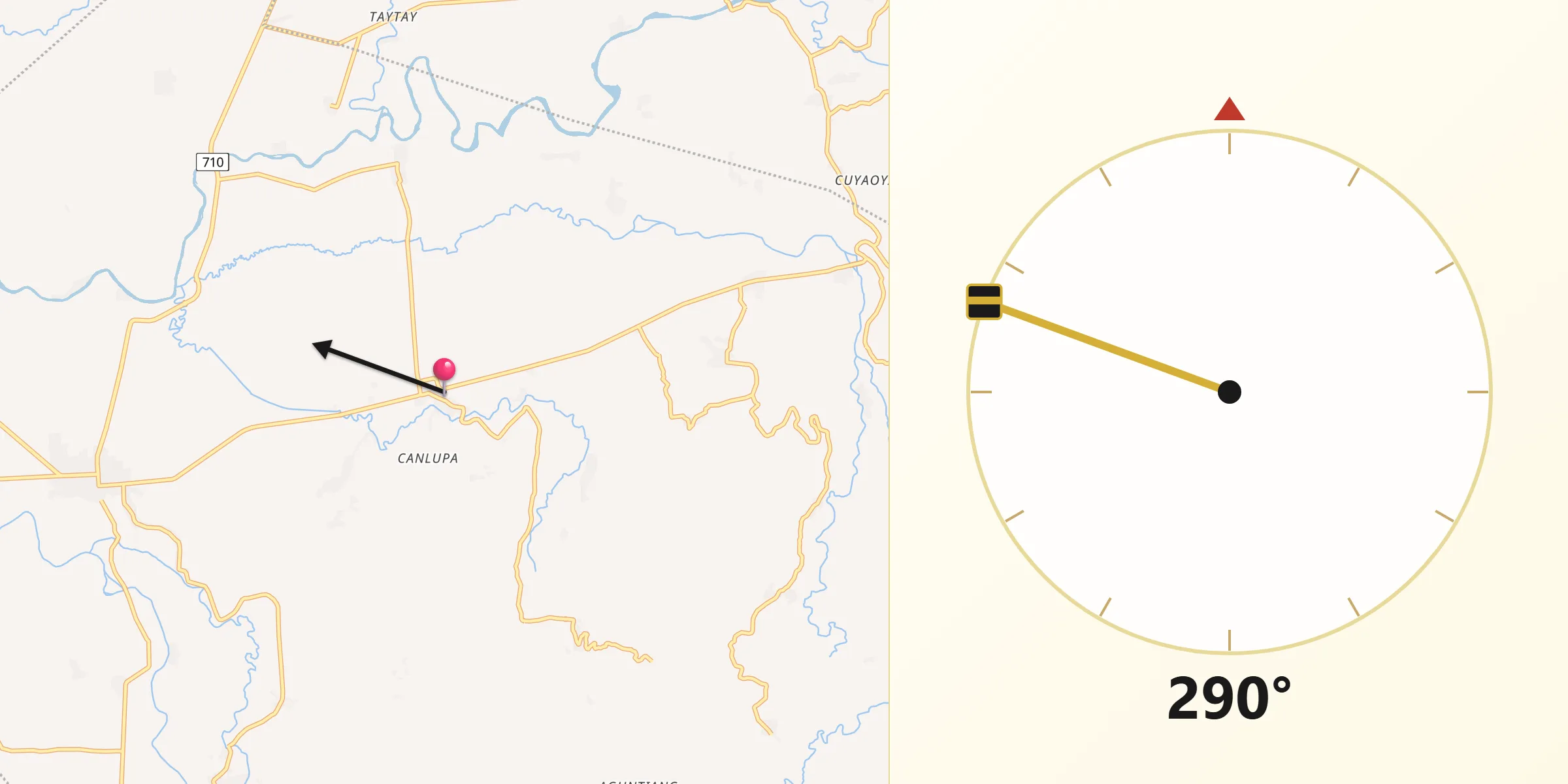 Qibla Direction from Tinongan