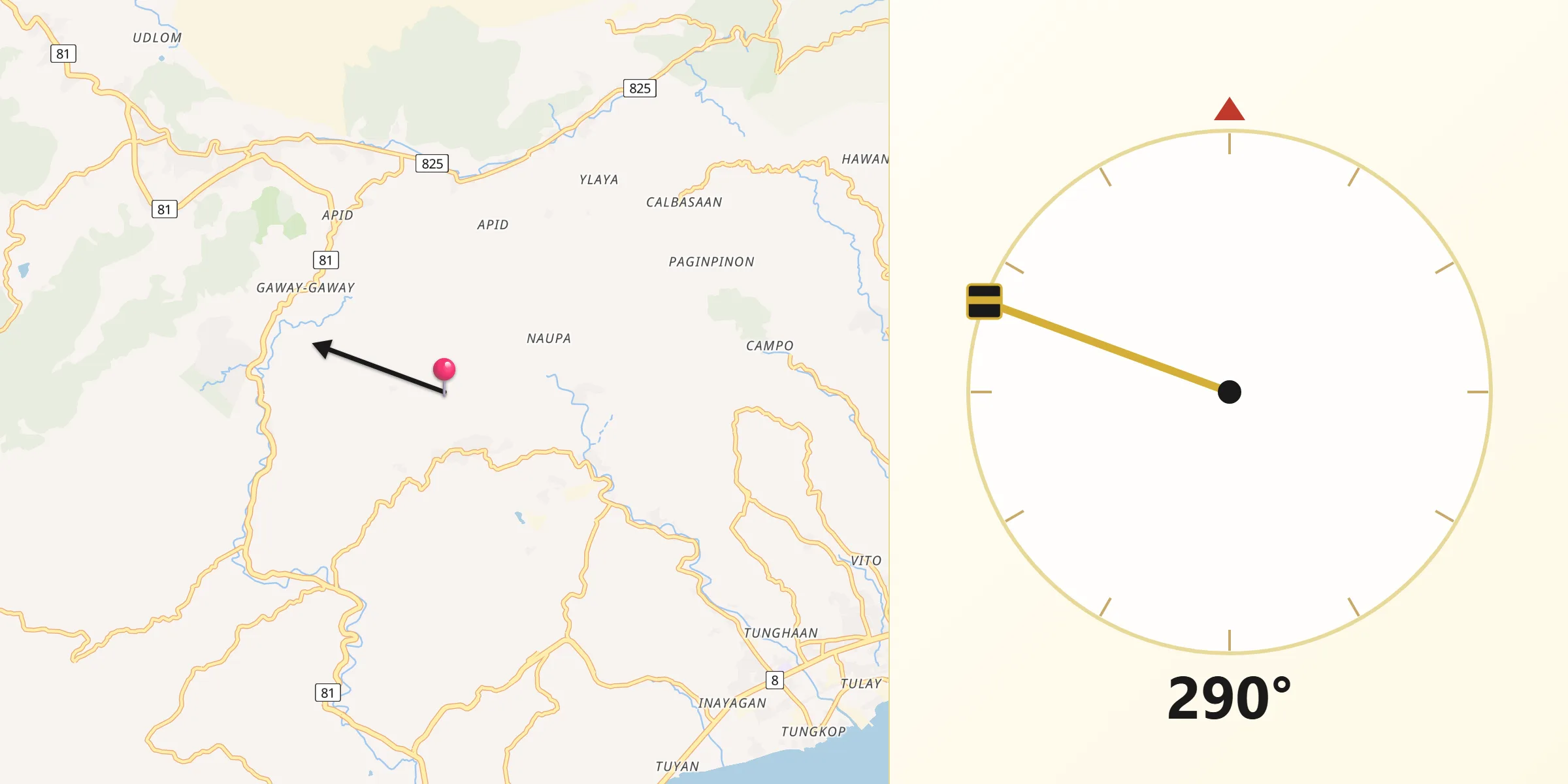 Qibla Direction from Minglanilla