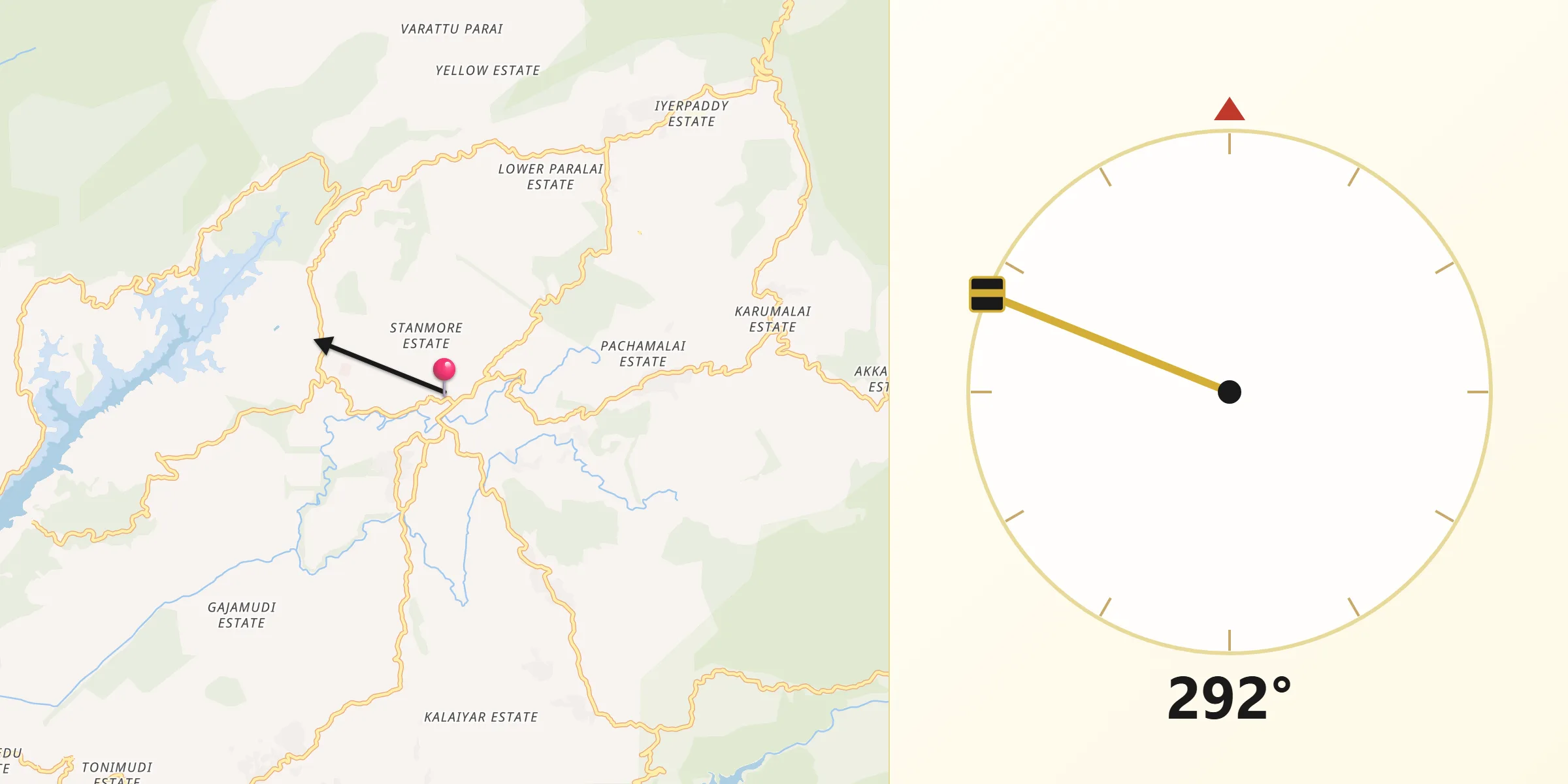 Qibla Direction from Valparai