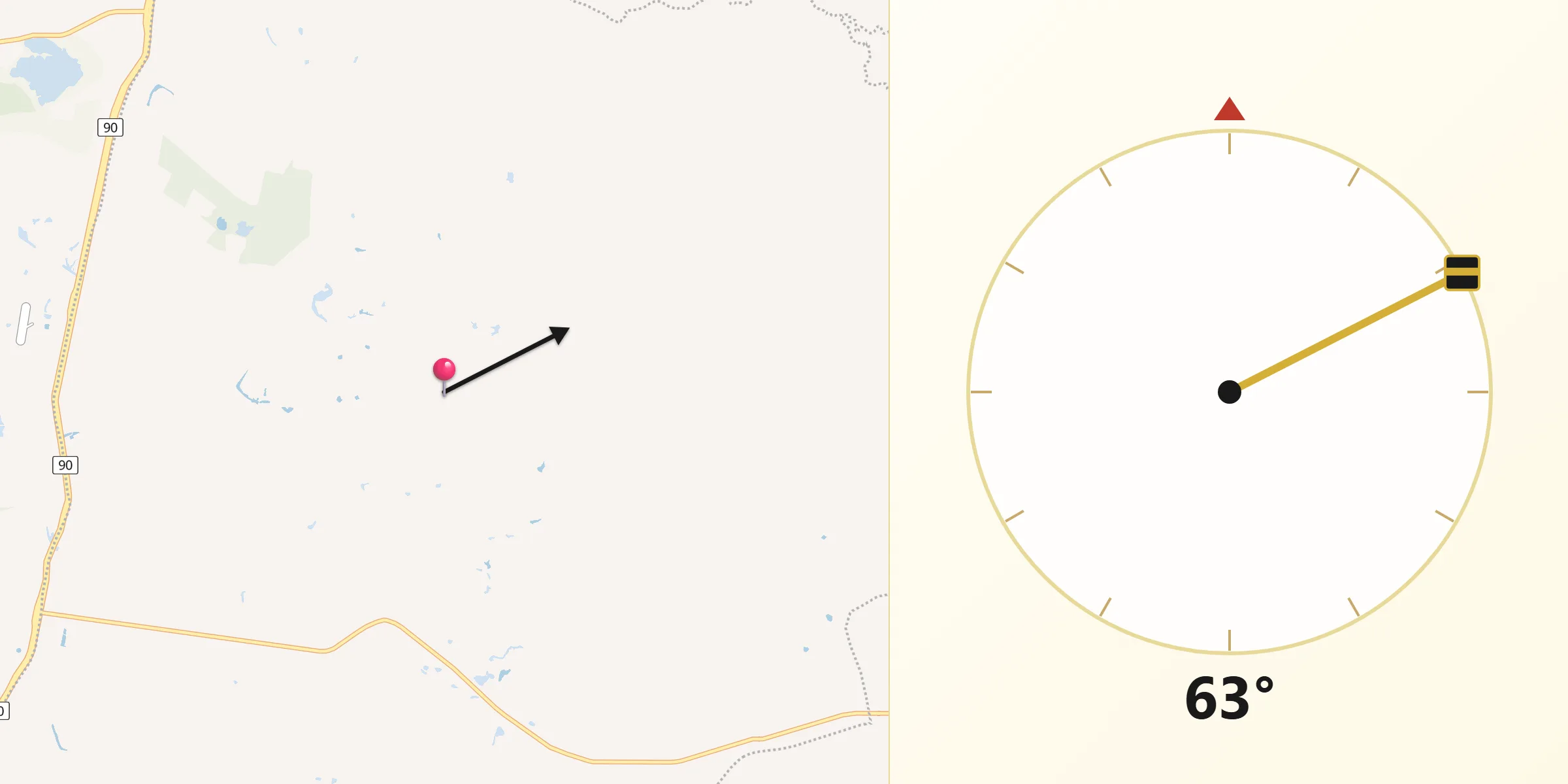 Dirección de la Qibla desde Santa Rosa
