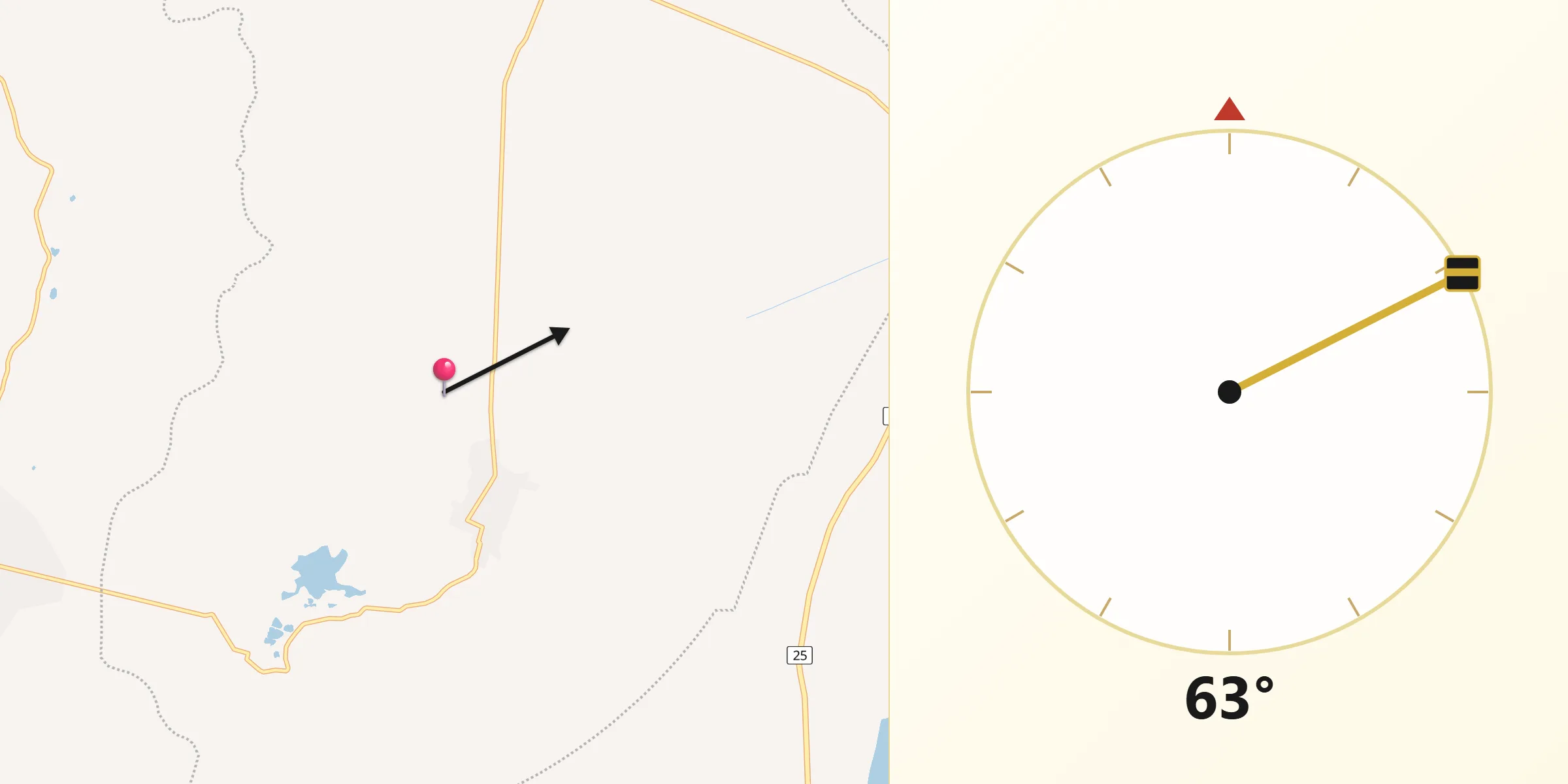 Dirección de la Qibla desde Candelaria