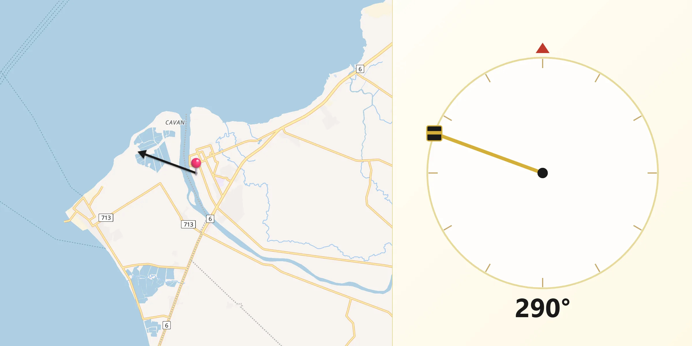 Qibla Direction from Bago