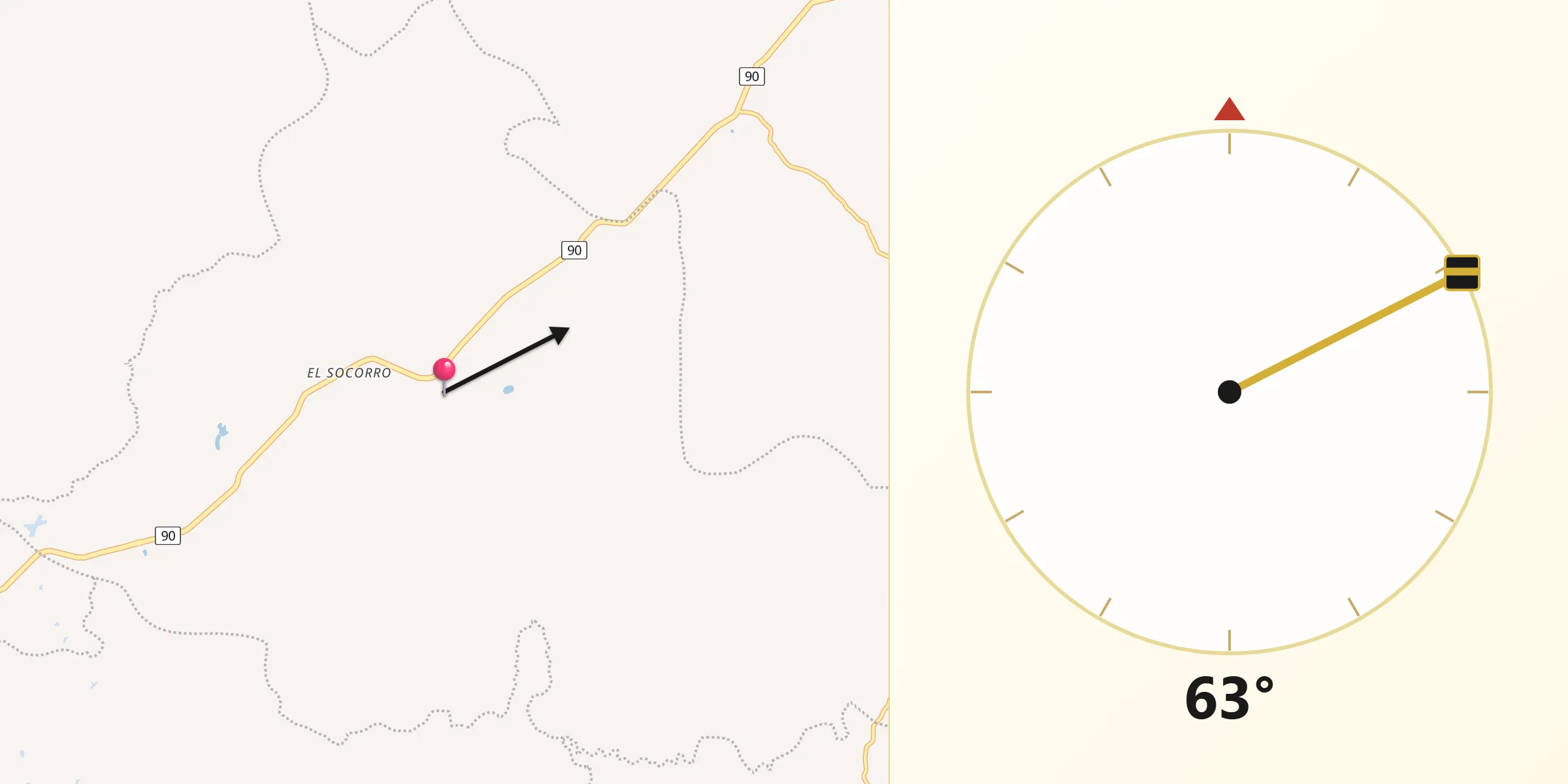 Dirección de la Qibla desde Clemencia