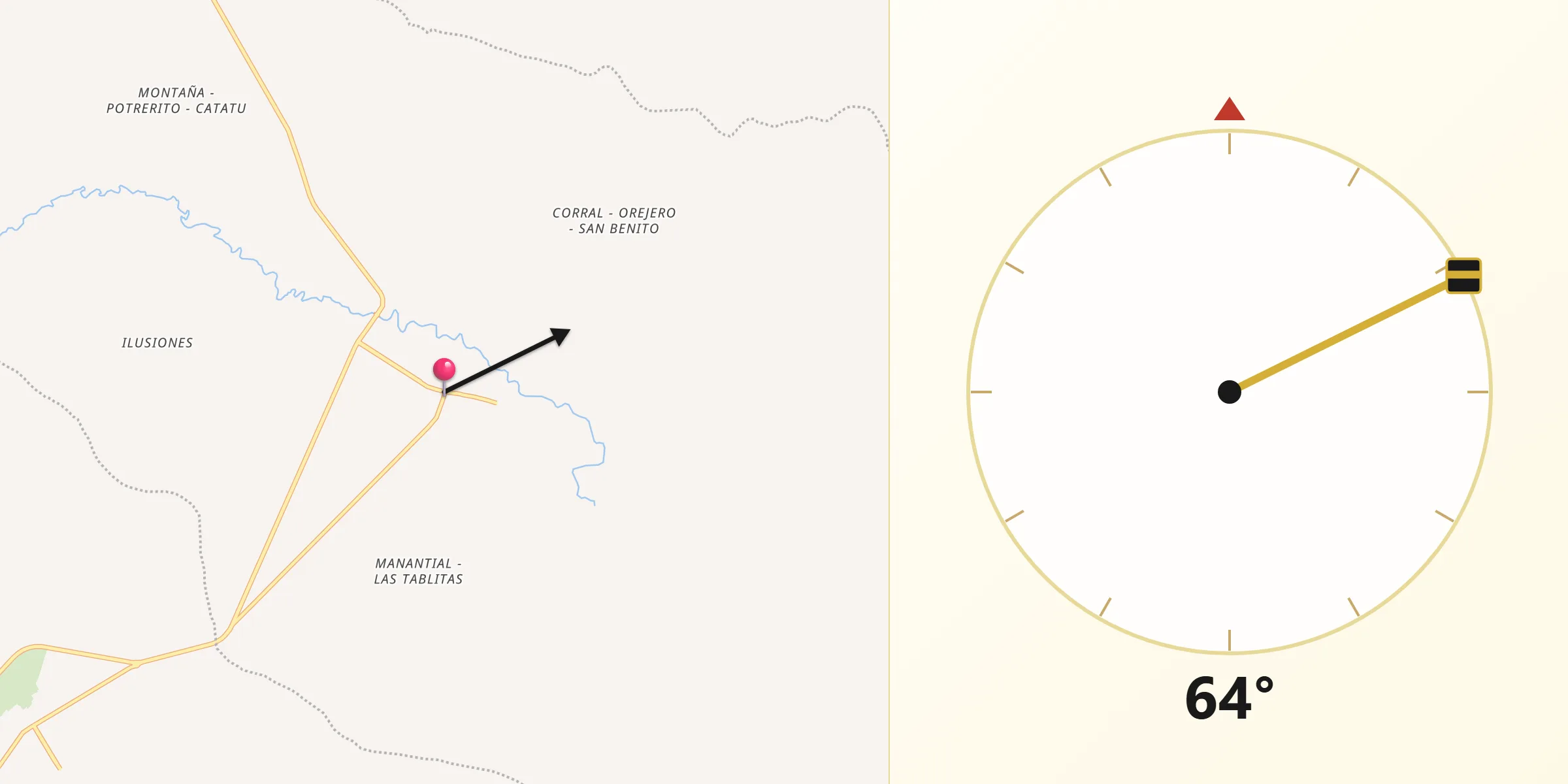 Dirección de la Qibla desde El Molino