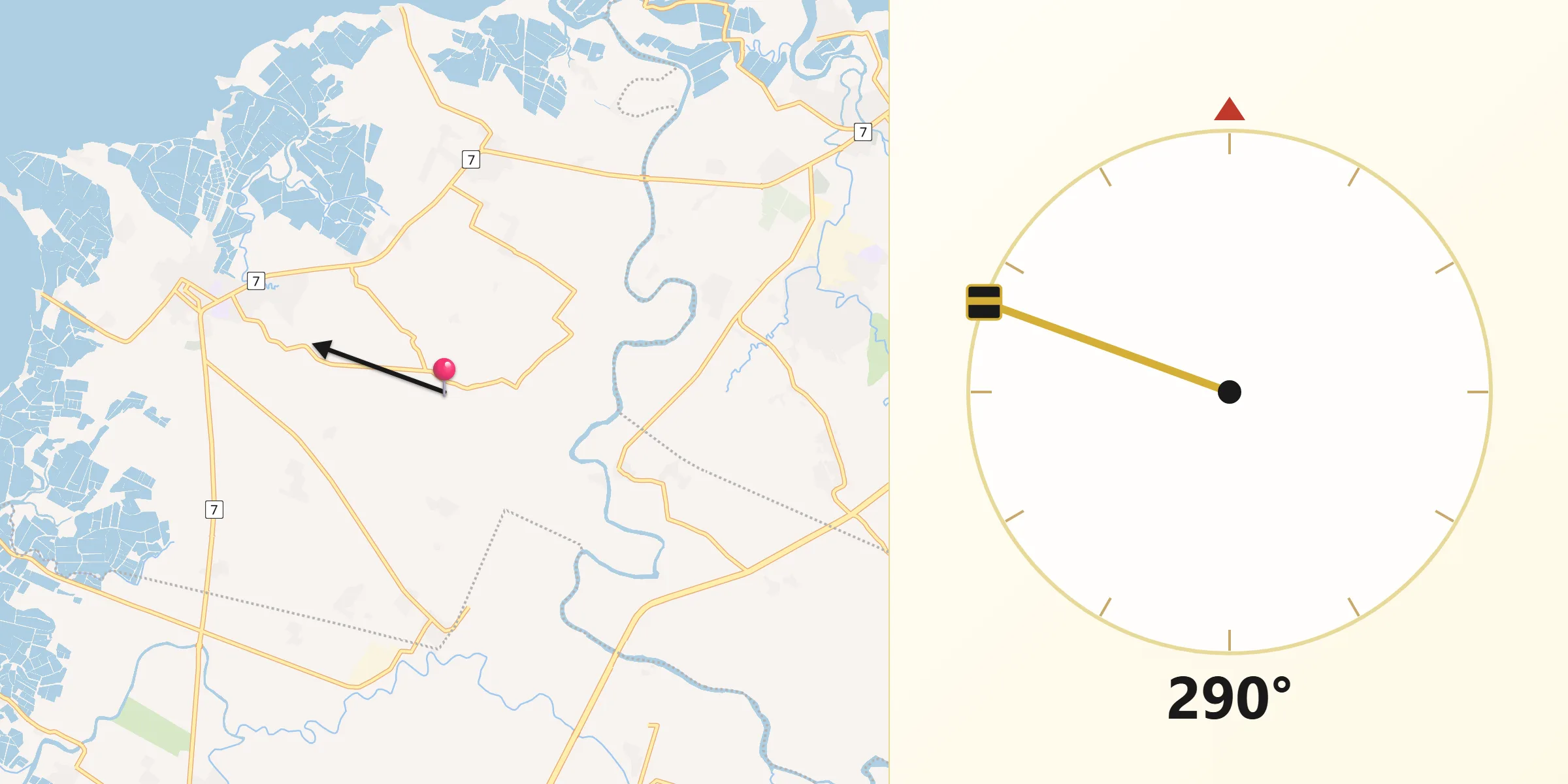Qibla Direction from Victorias City