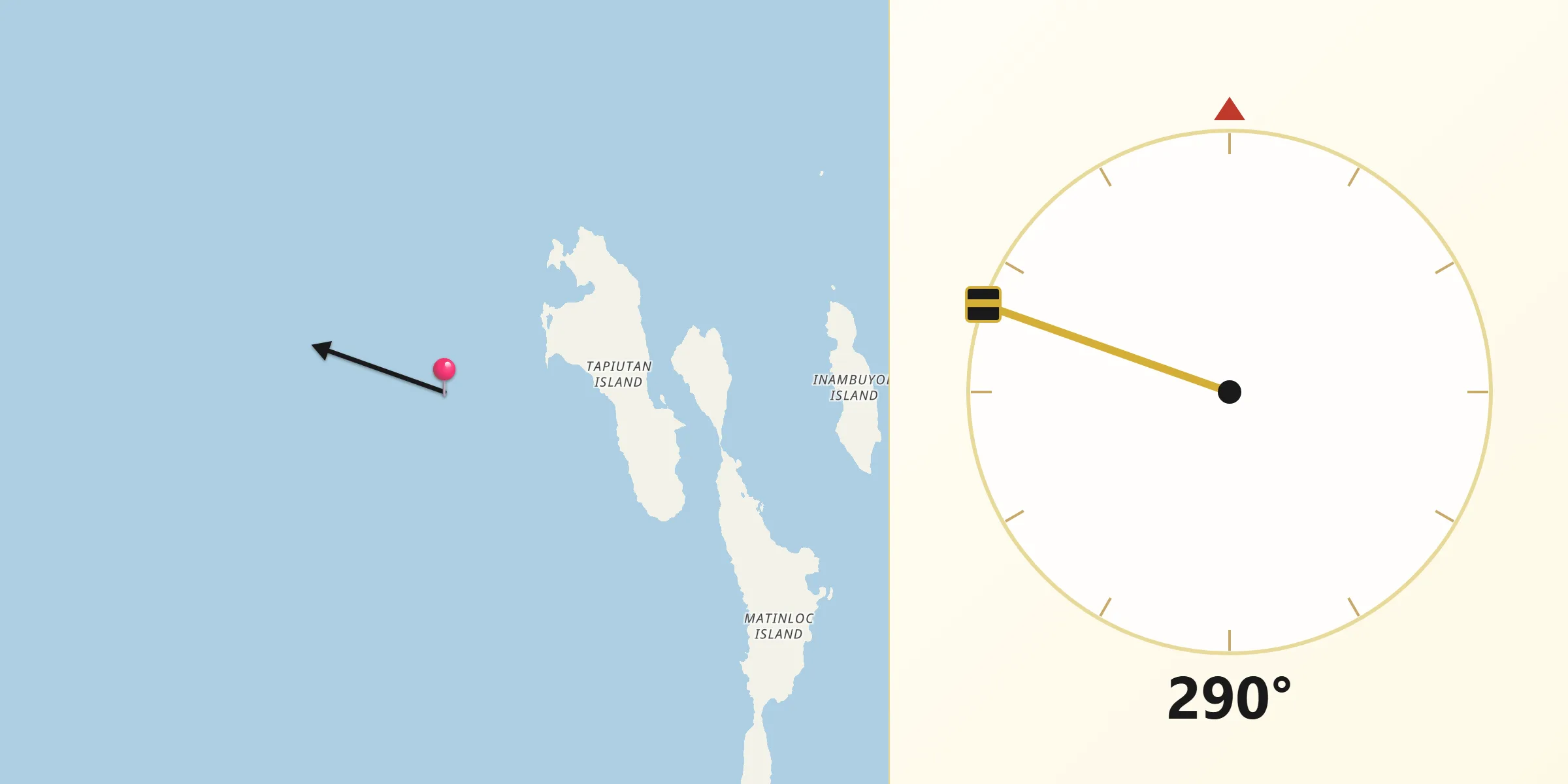 Qibla Direction from El Nido