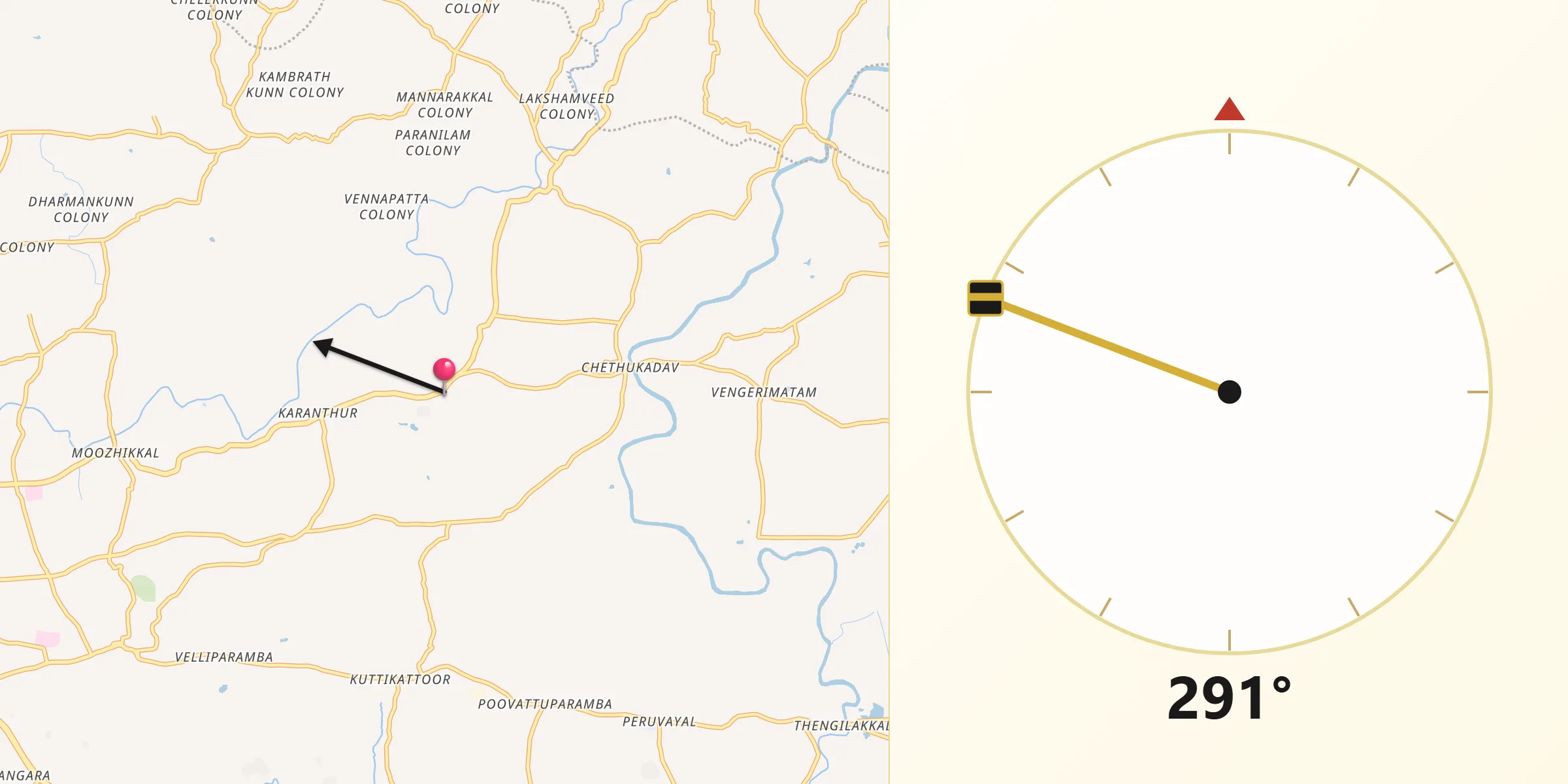 Kunnamangalam থেকে কিবলার দিক