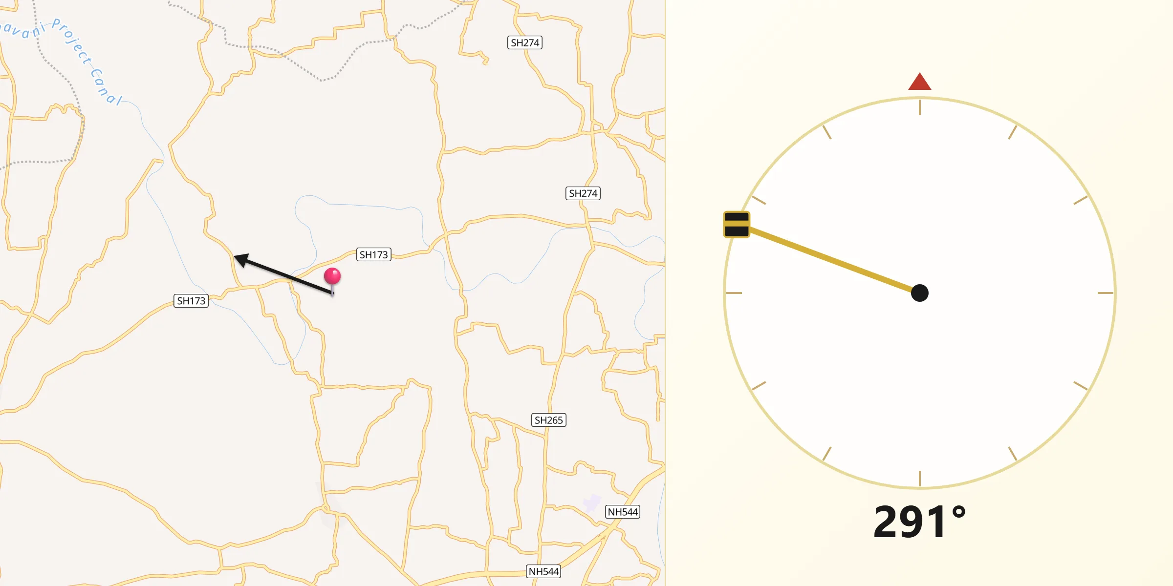 Qibla Direction from Erode