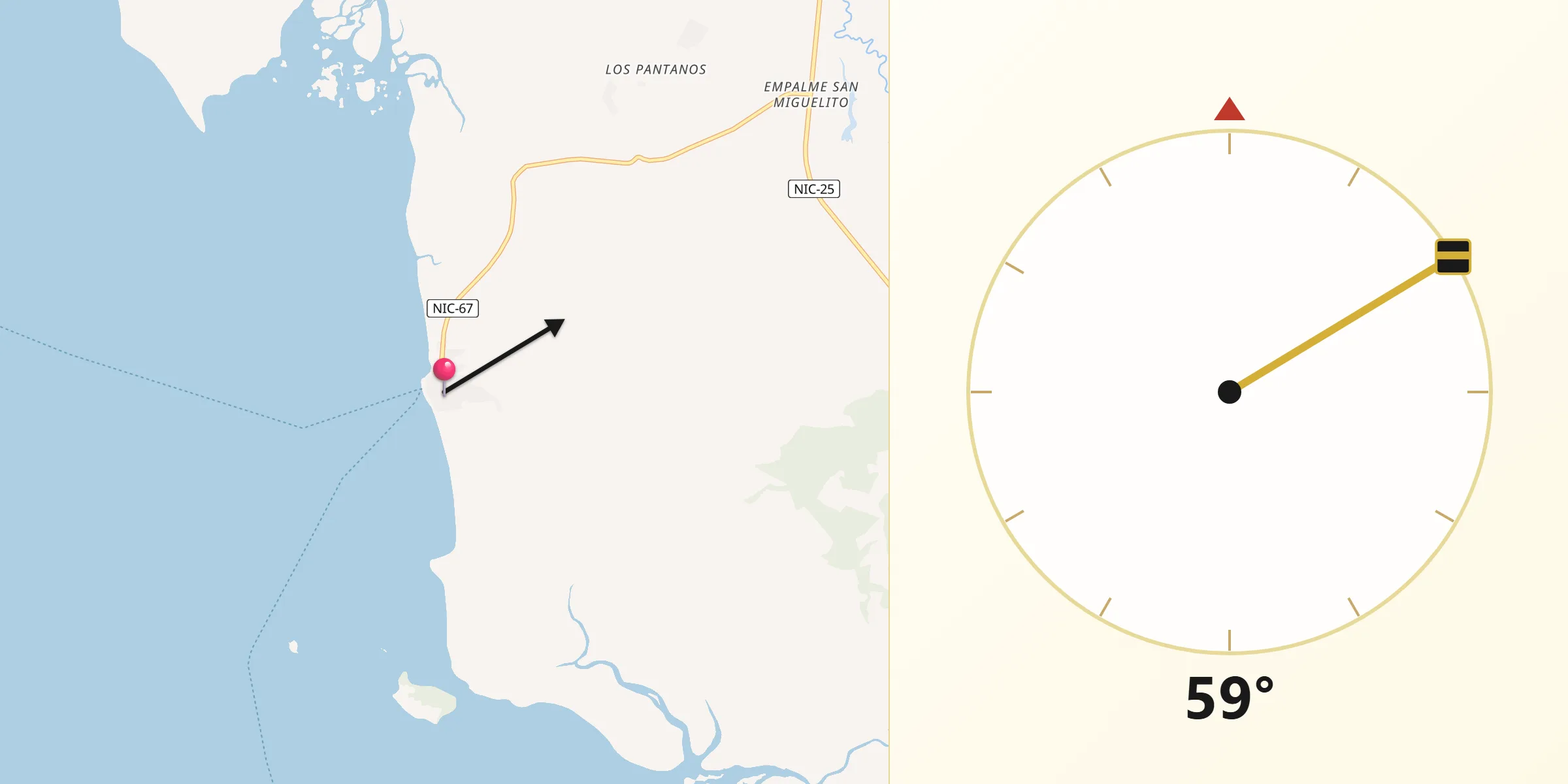 Dirección de la Qibla desde San Miguelito