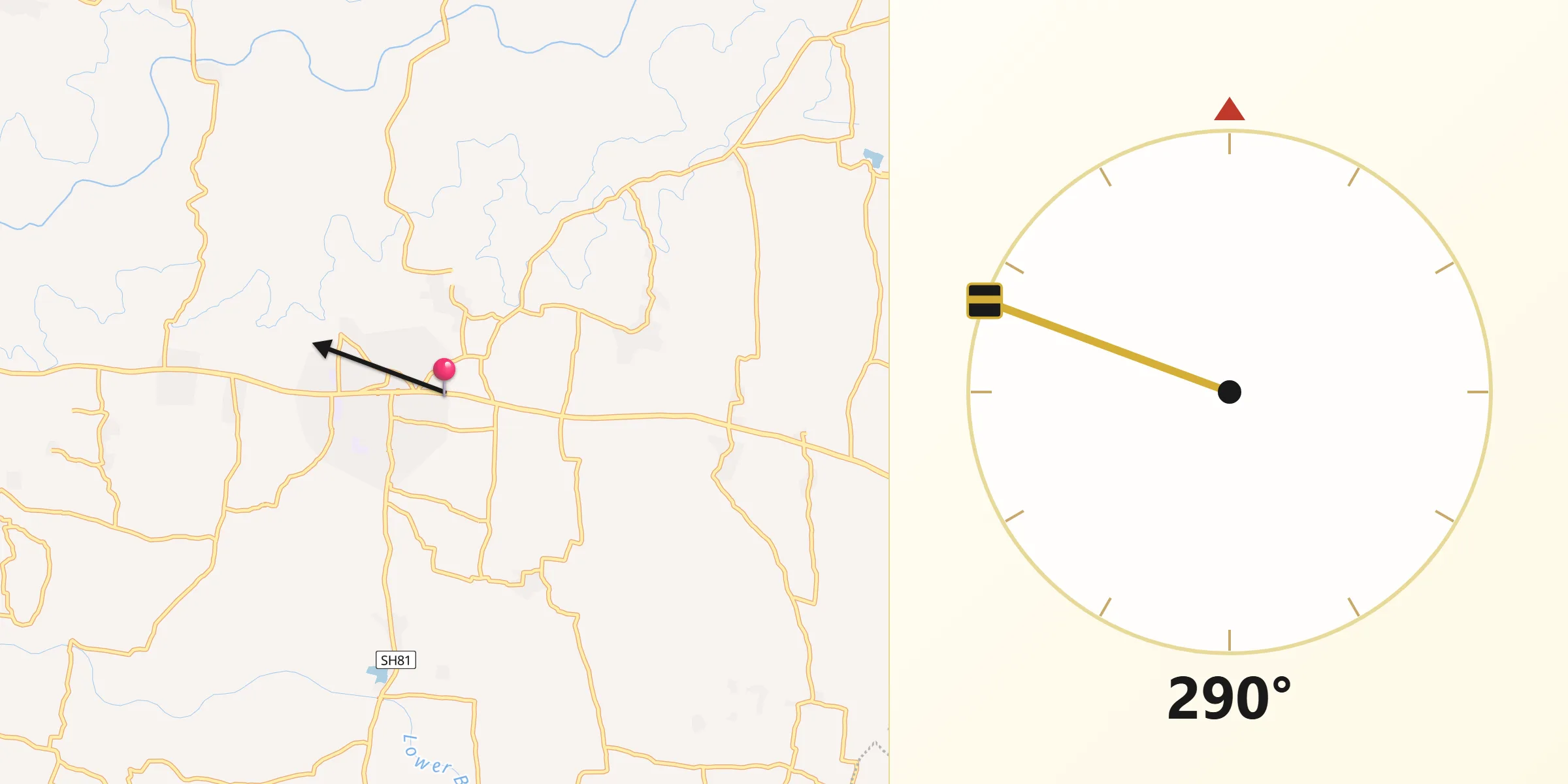 Qibla Direction from Gobichettipalayam