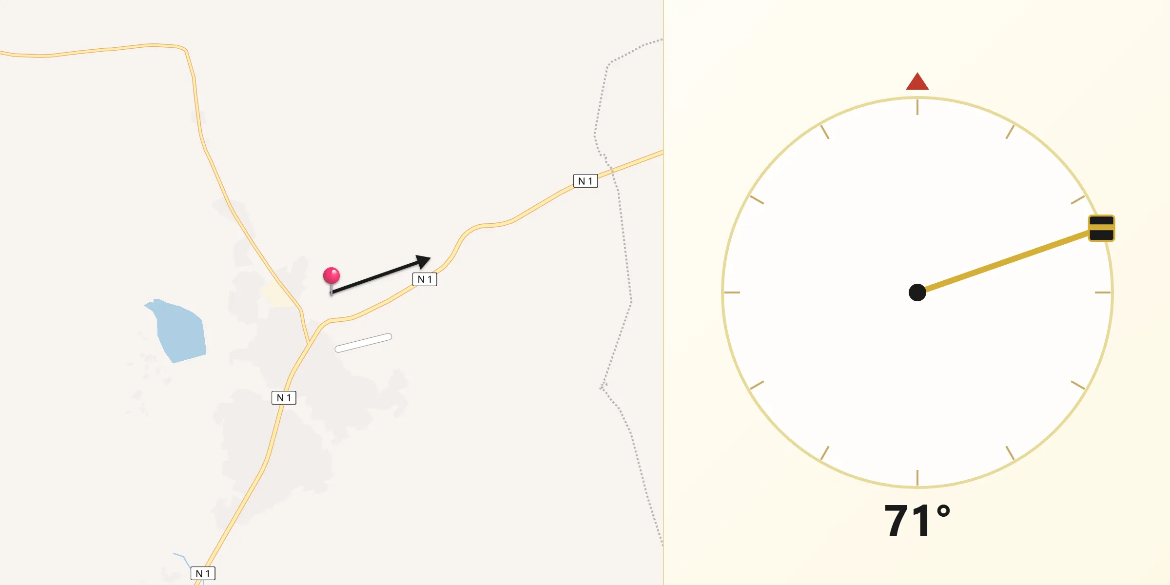 Direction vers la Qibla depuis Houndé