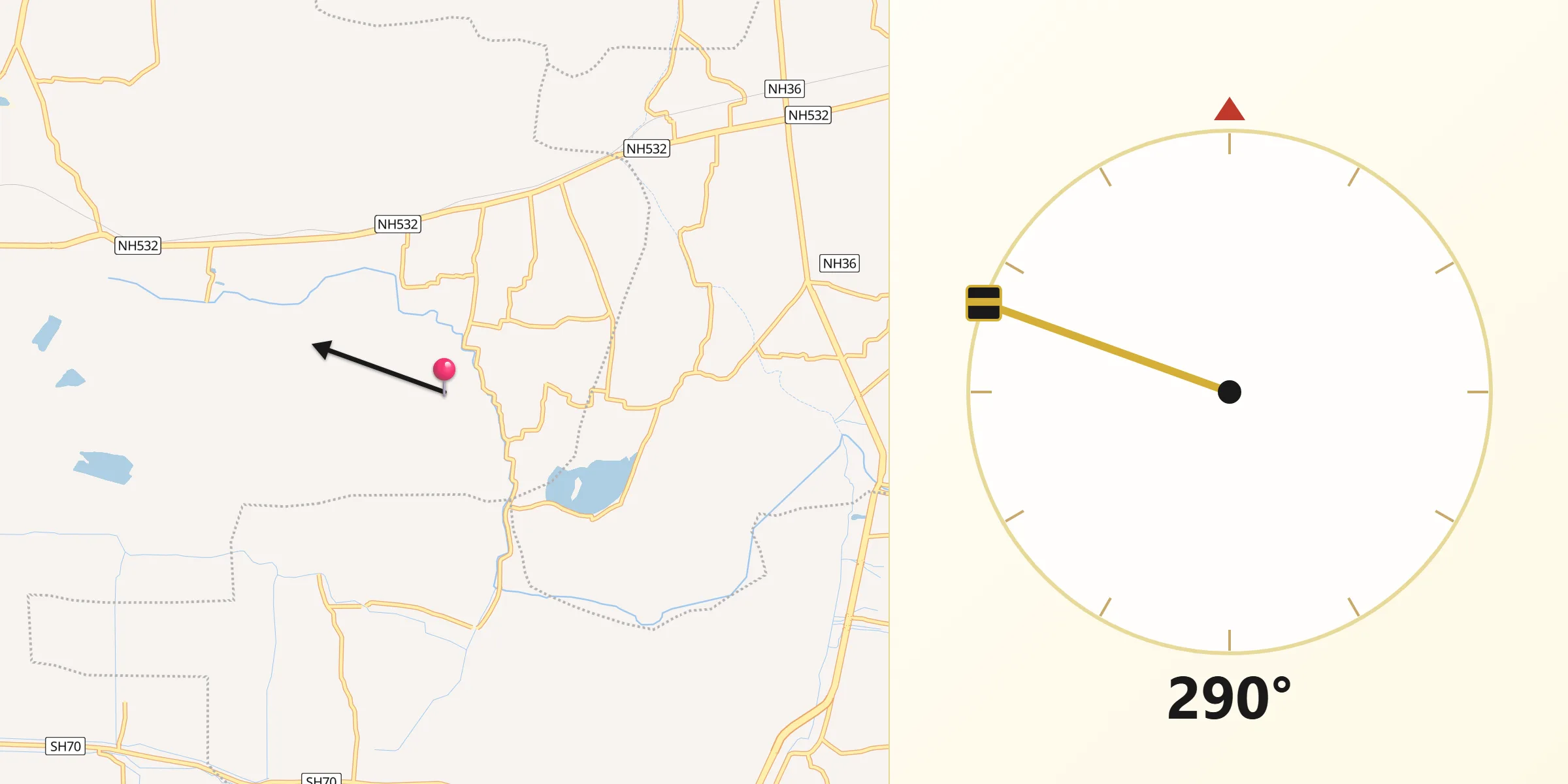 Qibla Direction from Cuddalore
