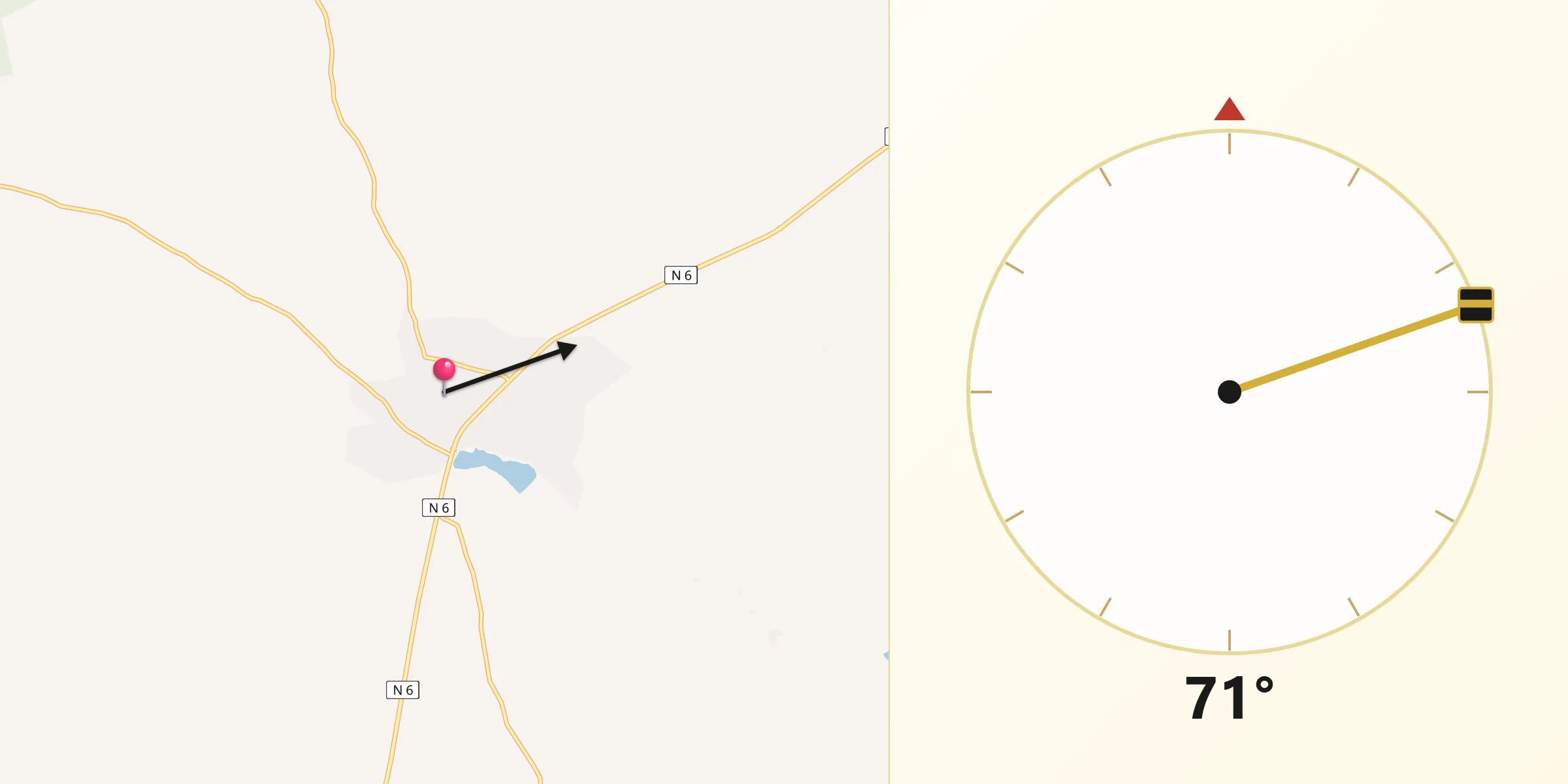 Direction vers la Qibla depuis Sapouy