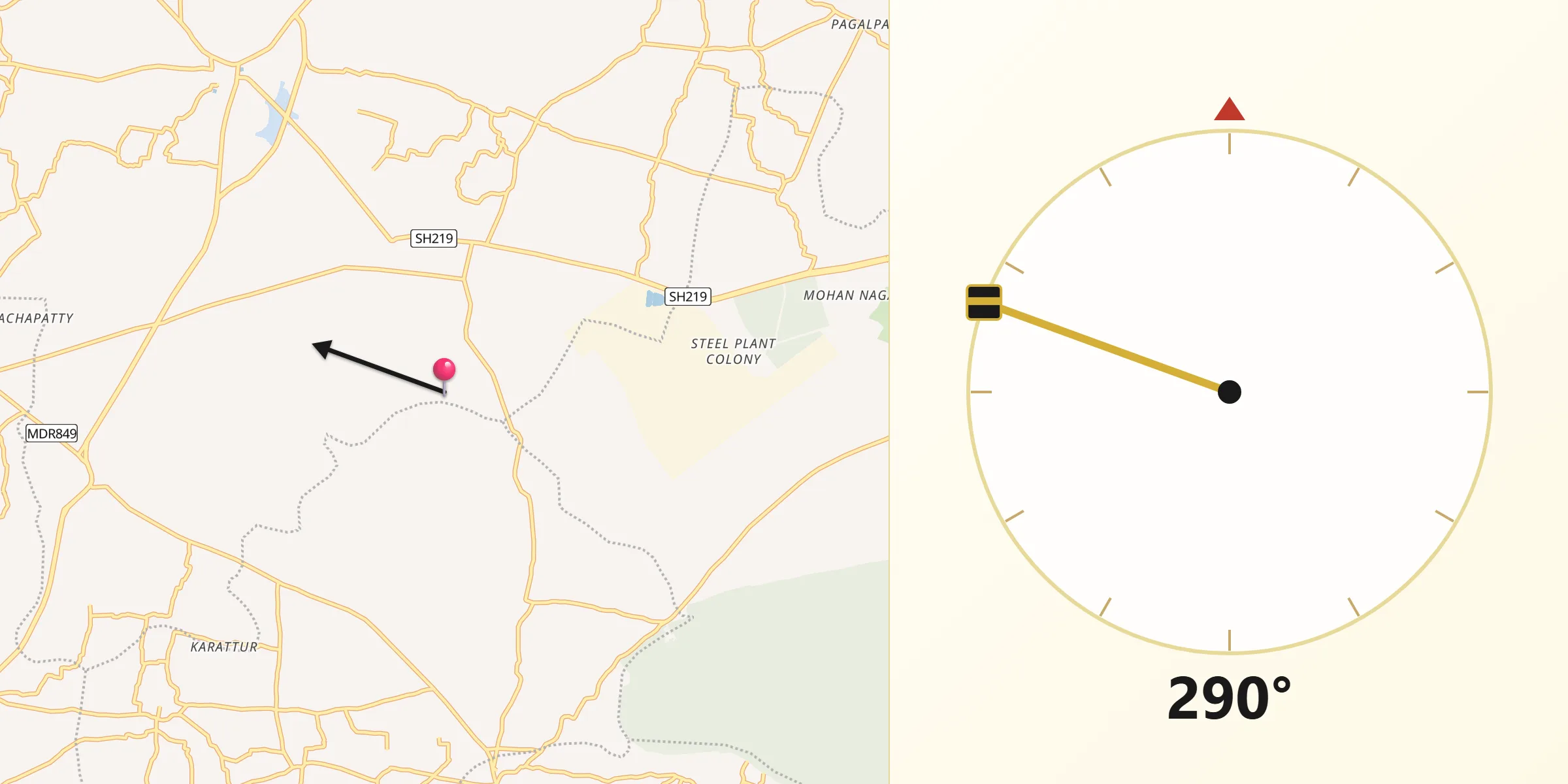 Qibla Direction from Salem