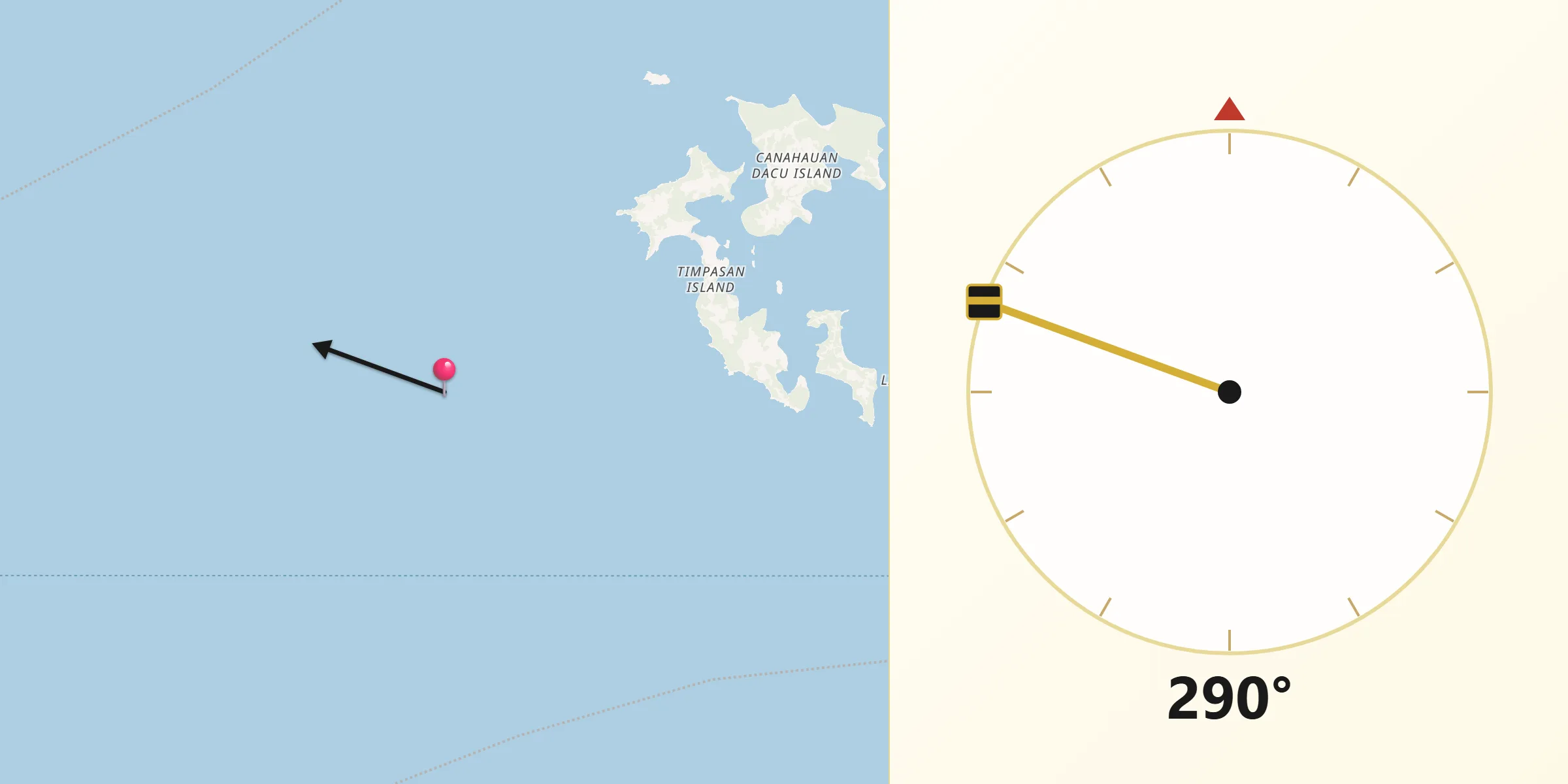 Qibla Direction from Catbalogan