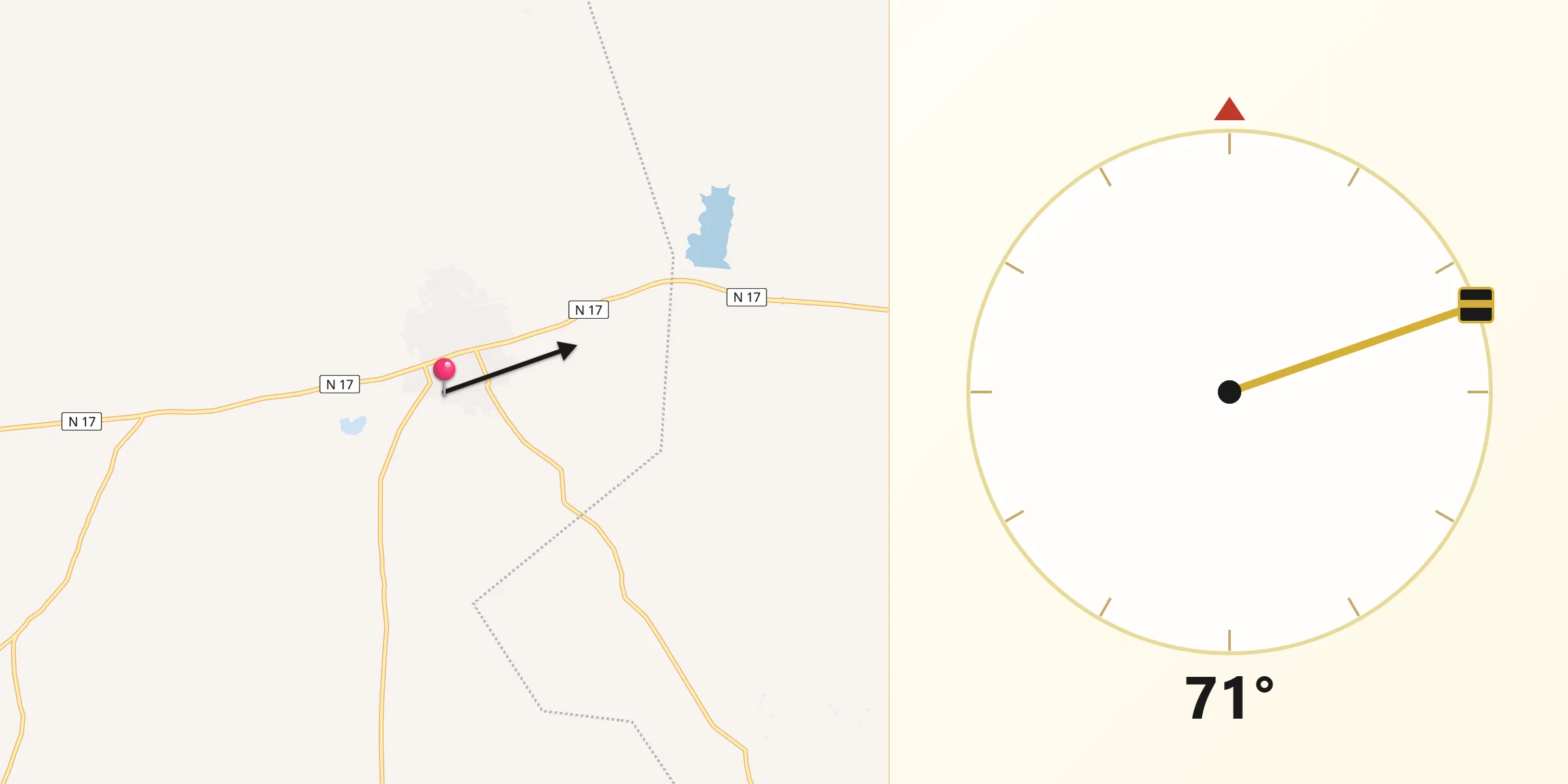 Direction vers la Qibla depuis Garango