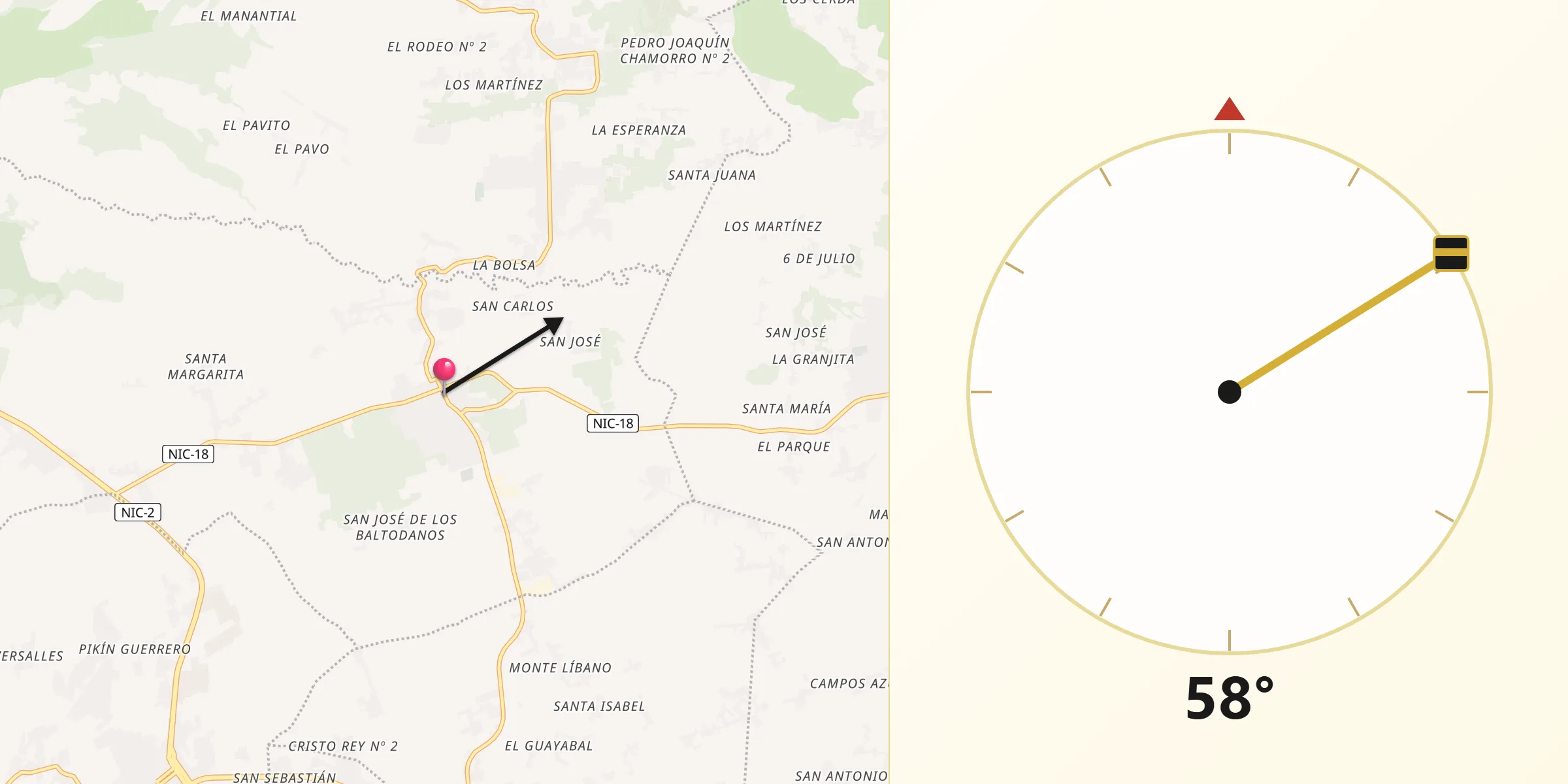 Dirección de la Qibla desde San Marcos