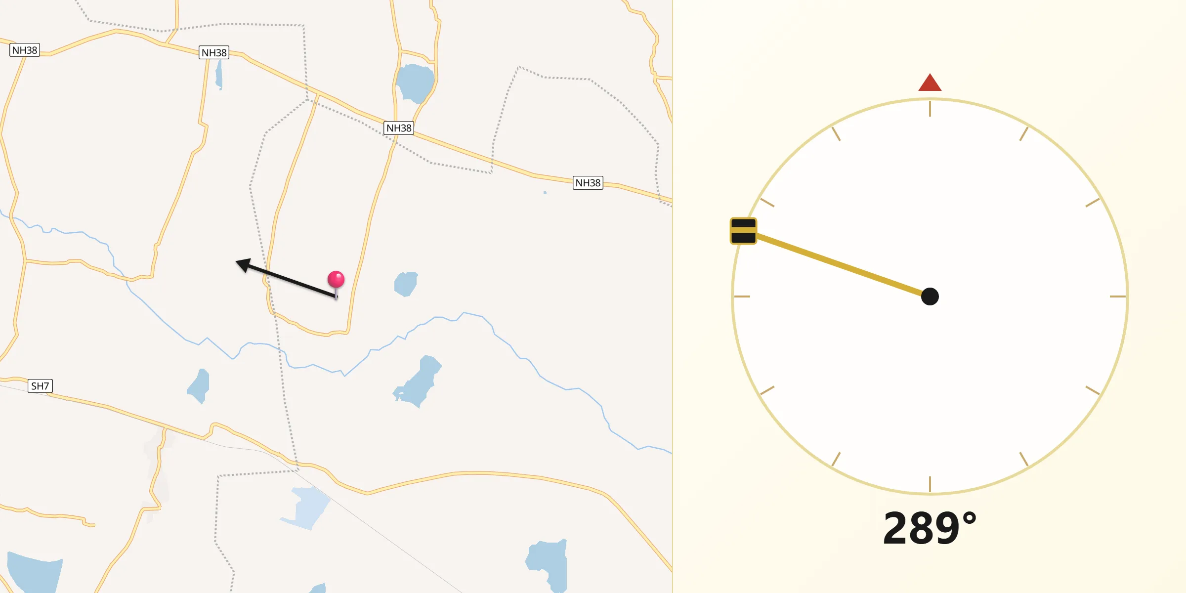 Qibla Direction from Villupuram