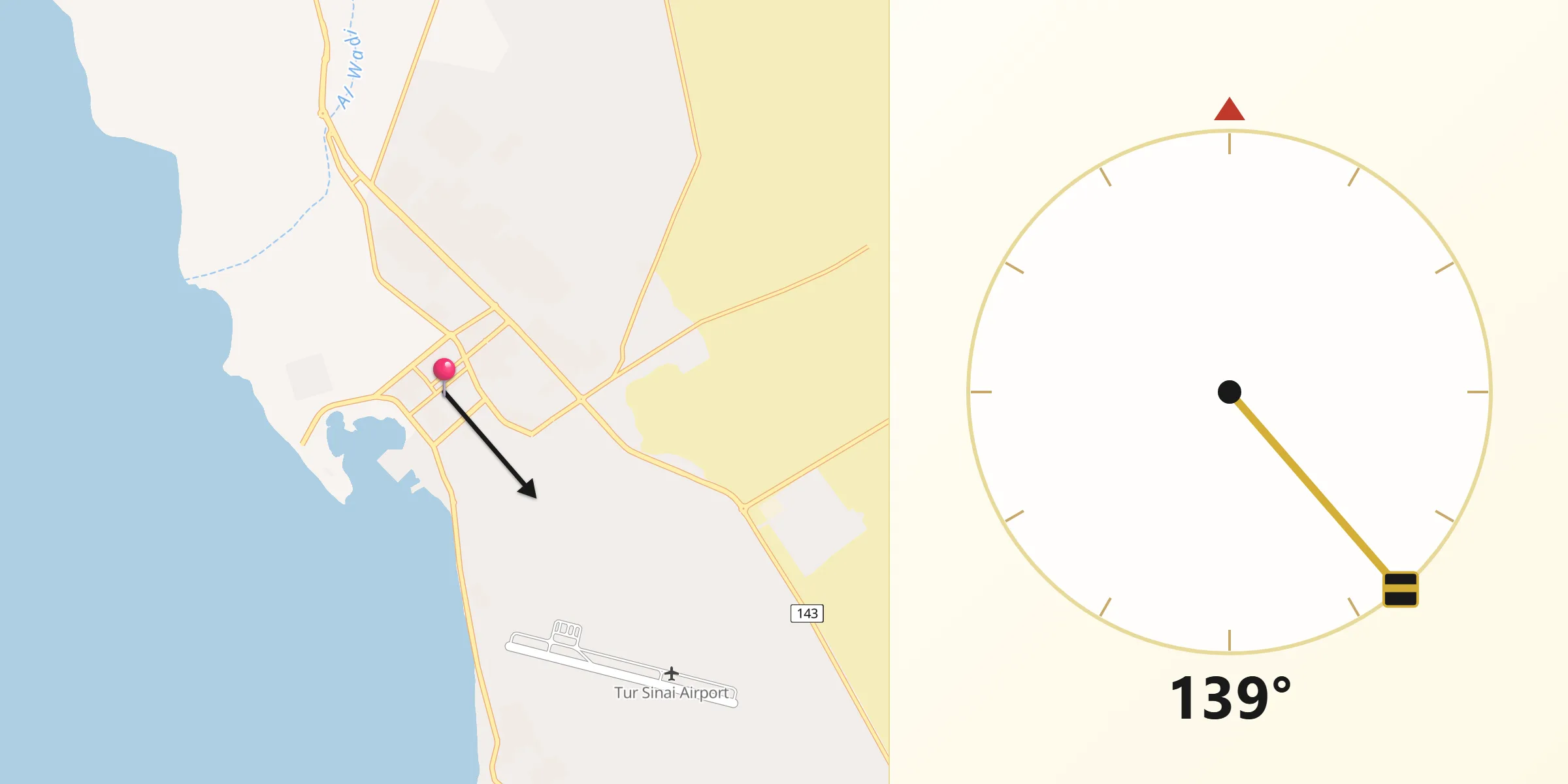 Qibla Direction from Huron East