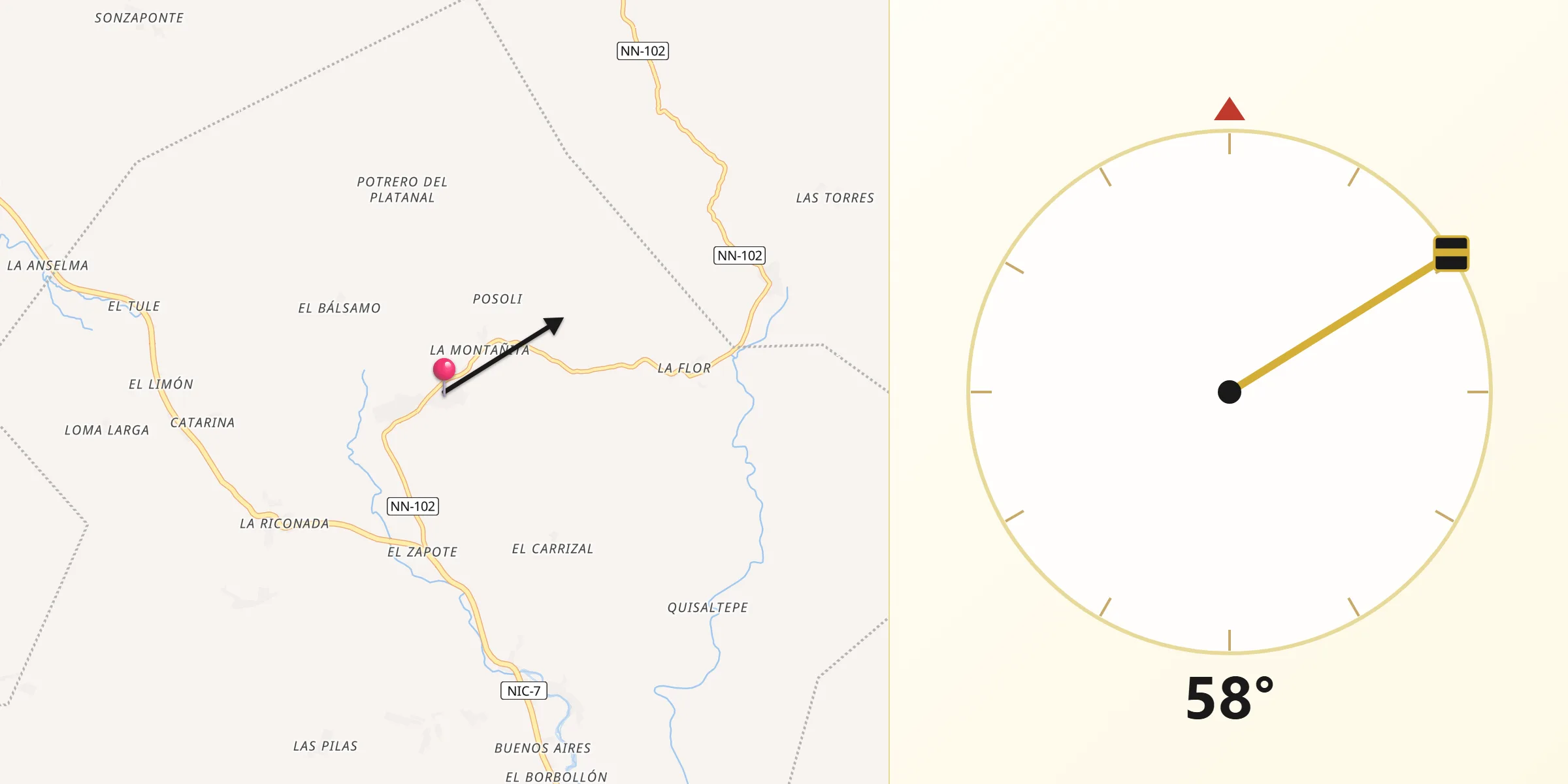 Dirección de la Qibla desde San Lorenzo