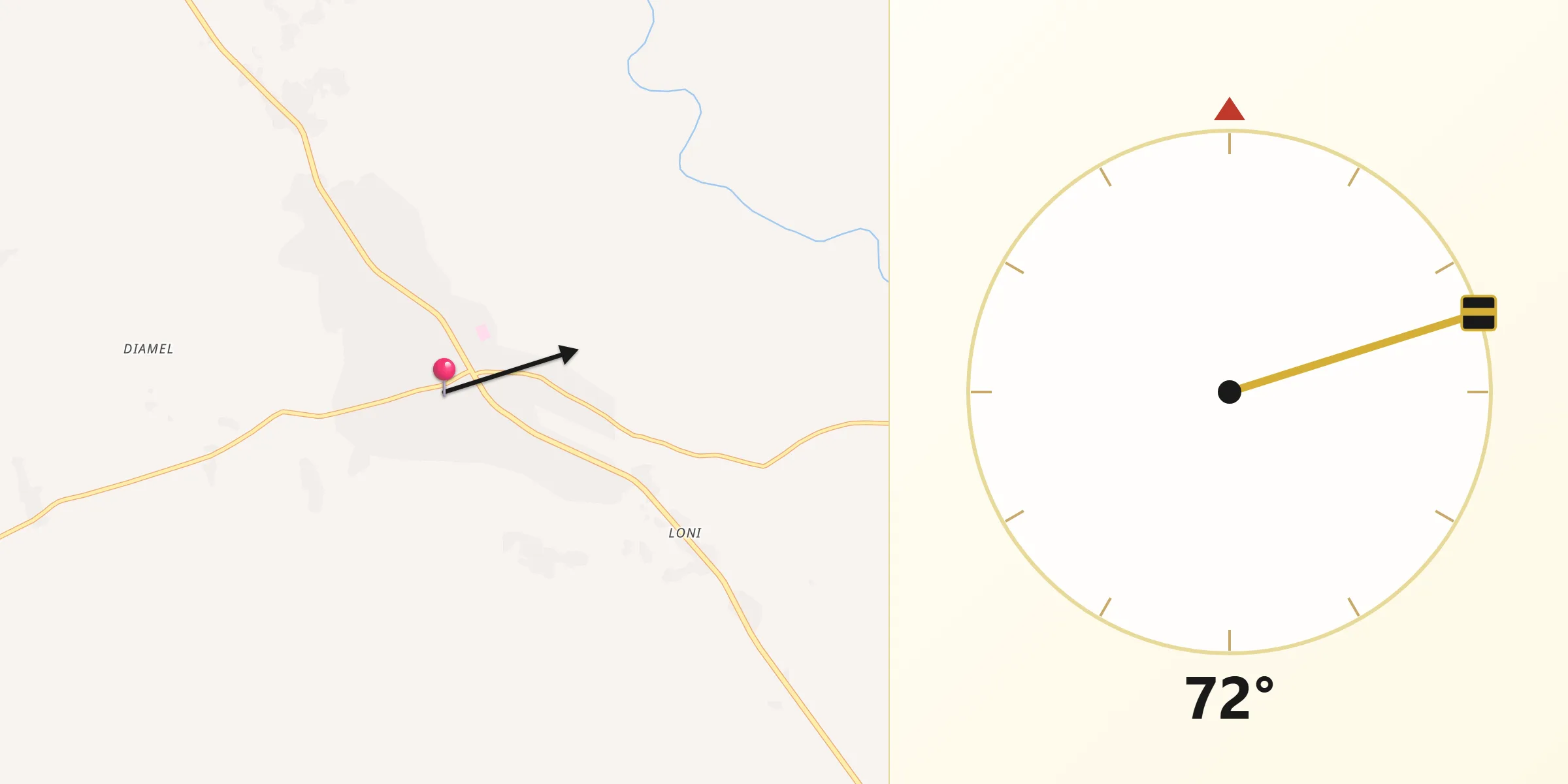 Direction vers la Qibla depuis Koundara
