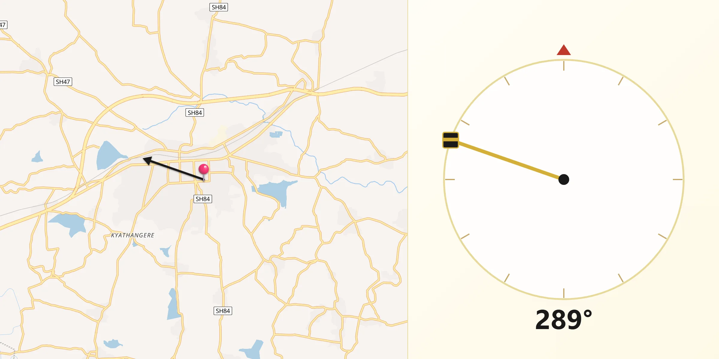 Qibla Direction from Mandya